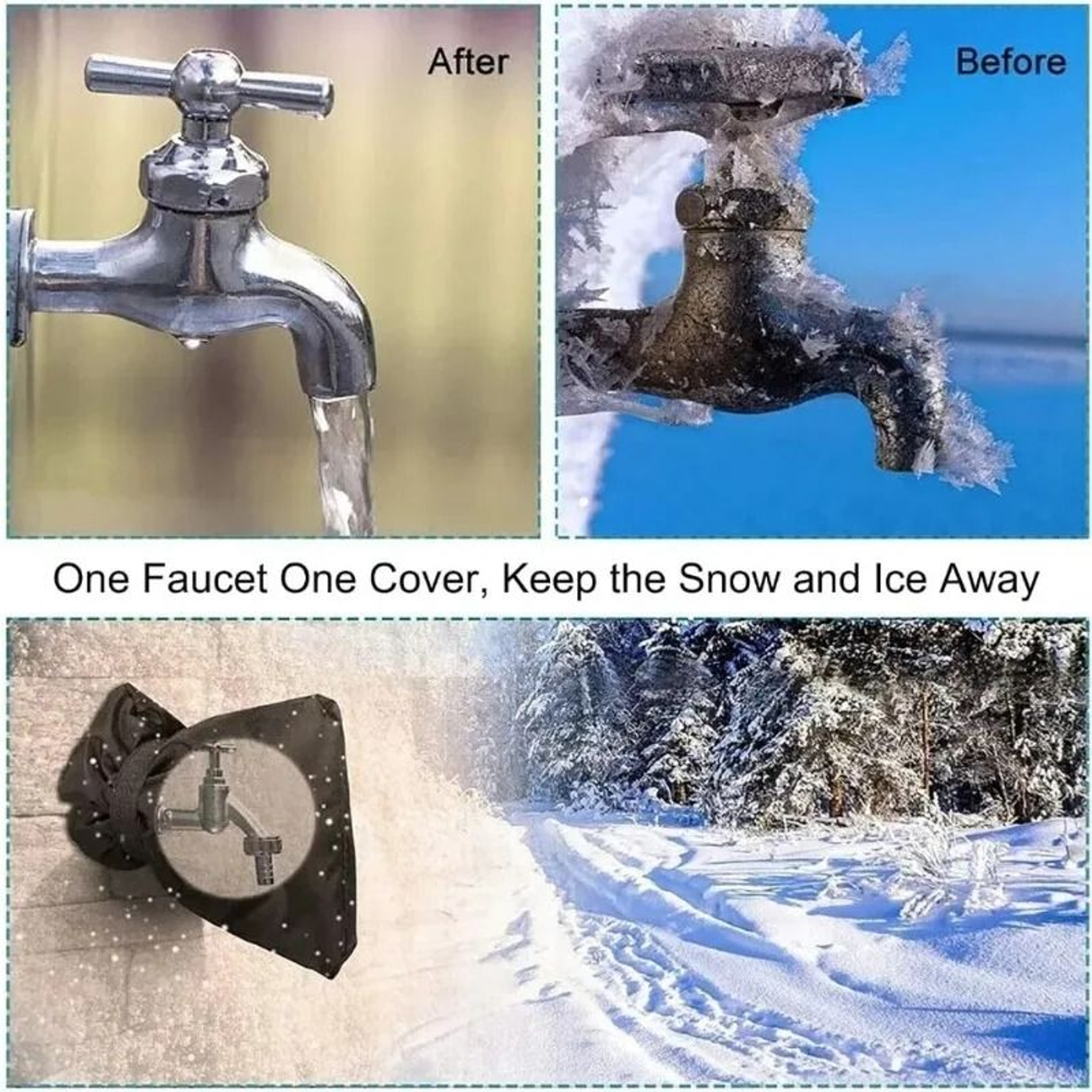 Winter Outdoor Faucet Insulation Cover  Universal FreezeProof Protector For Garden Taps 3