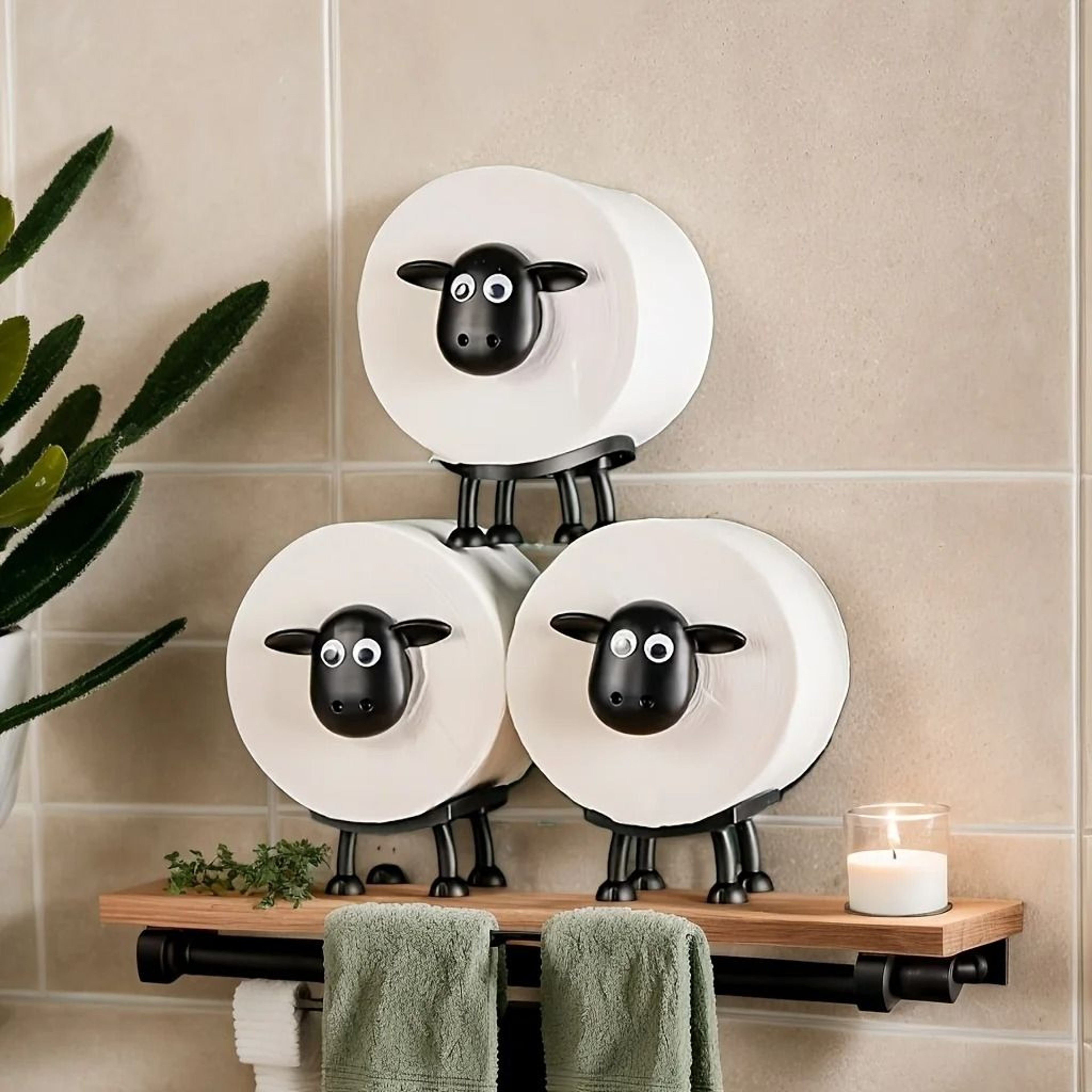 3D Printed SheepShaped Toilet Paper Holder  Whimsical Freestanding Bathroom Decor 1