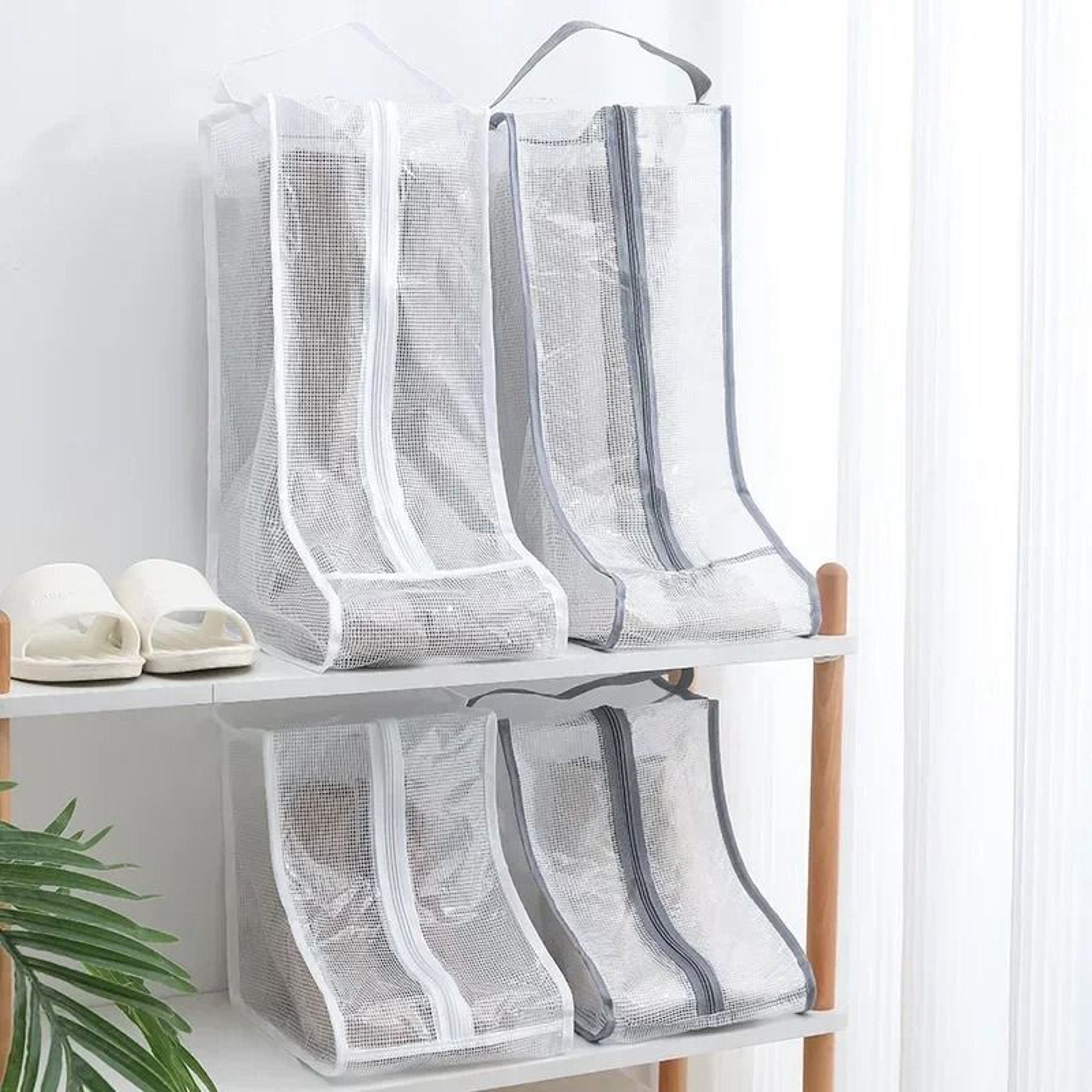 Portable Fashion Shoe Storage Bags  DustProof Travel Organizer For High Heels  Riding Boots 0