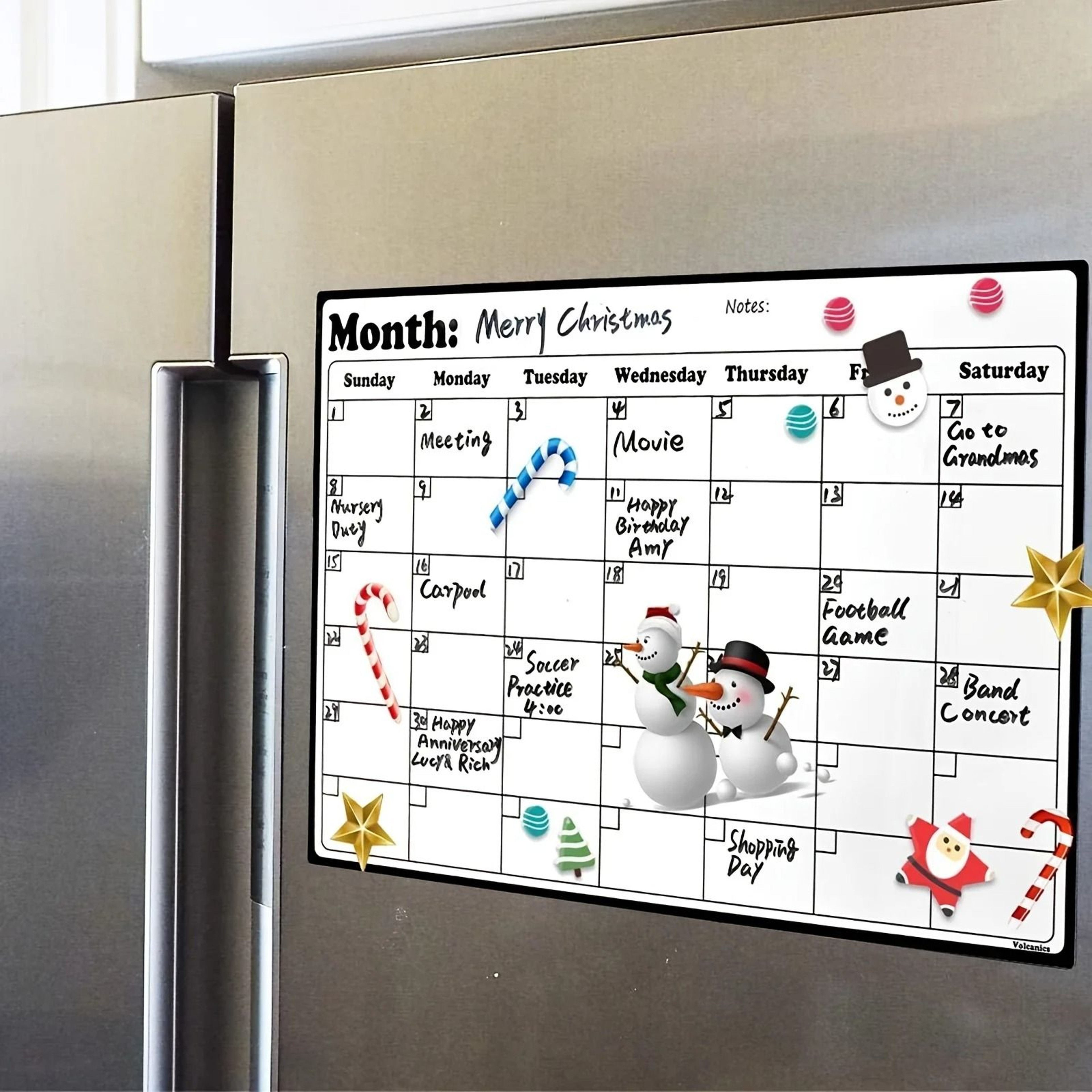 Magnetic Fridge Calendar  Strong Magnetic Backing  Smooth Dry Erase Surface 1