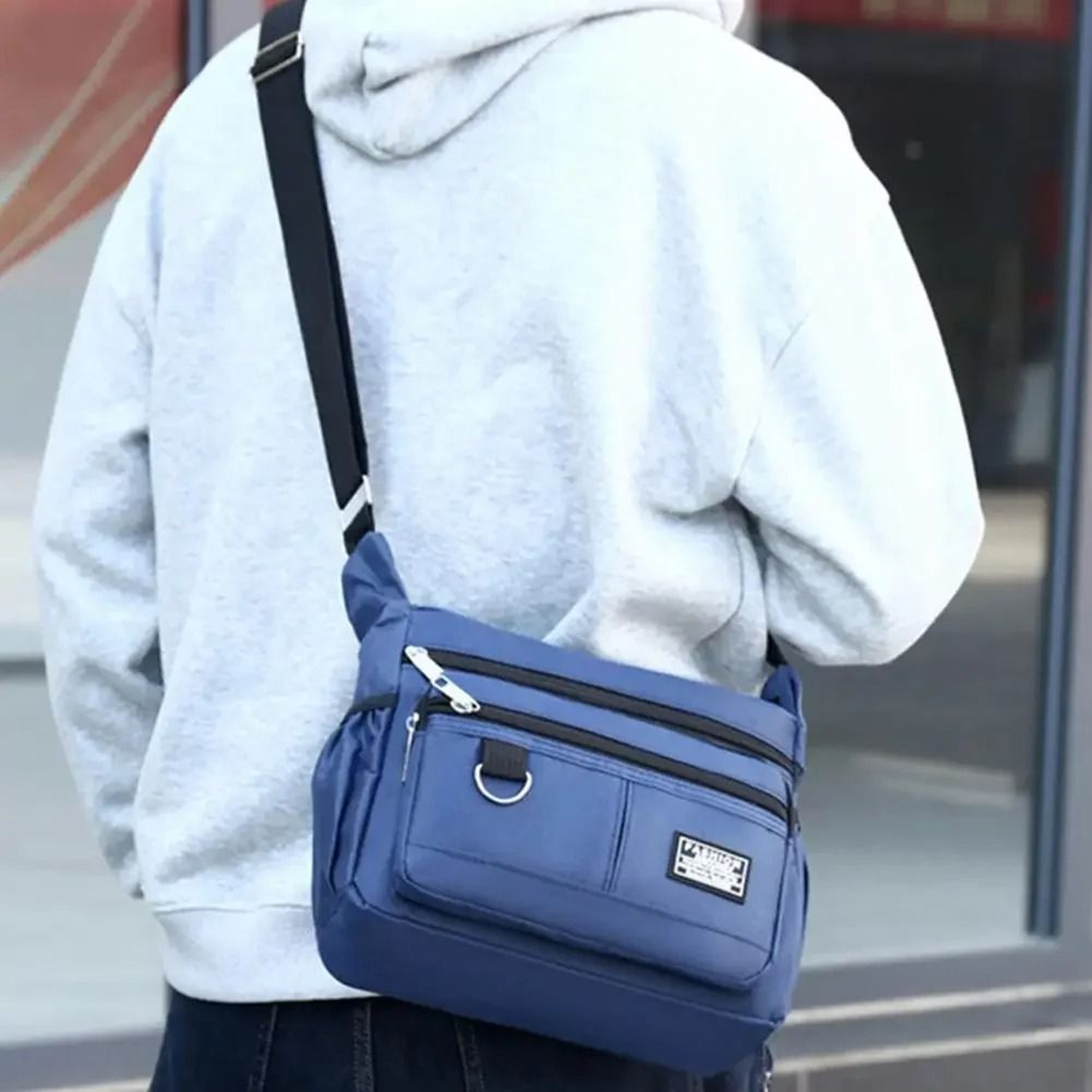 MultiFunctional Mens Crossbody Bag  Large Capacity WearResistant Oxford Shoulder Bag 5