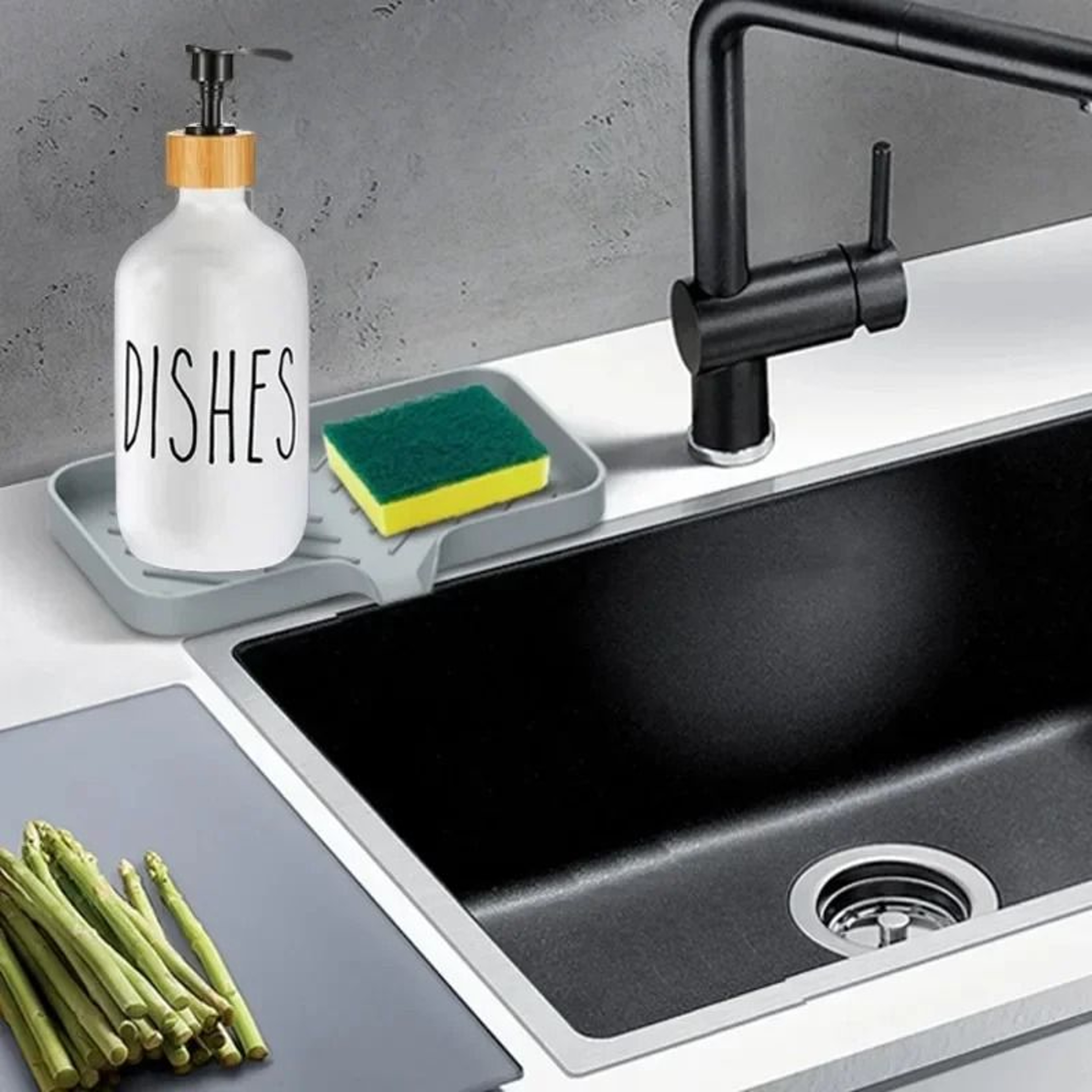 Silicone Kitchen Sink Sponge Holder  SelfDraining  AntiSlip Soap Dish 4