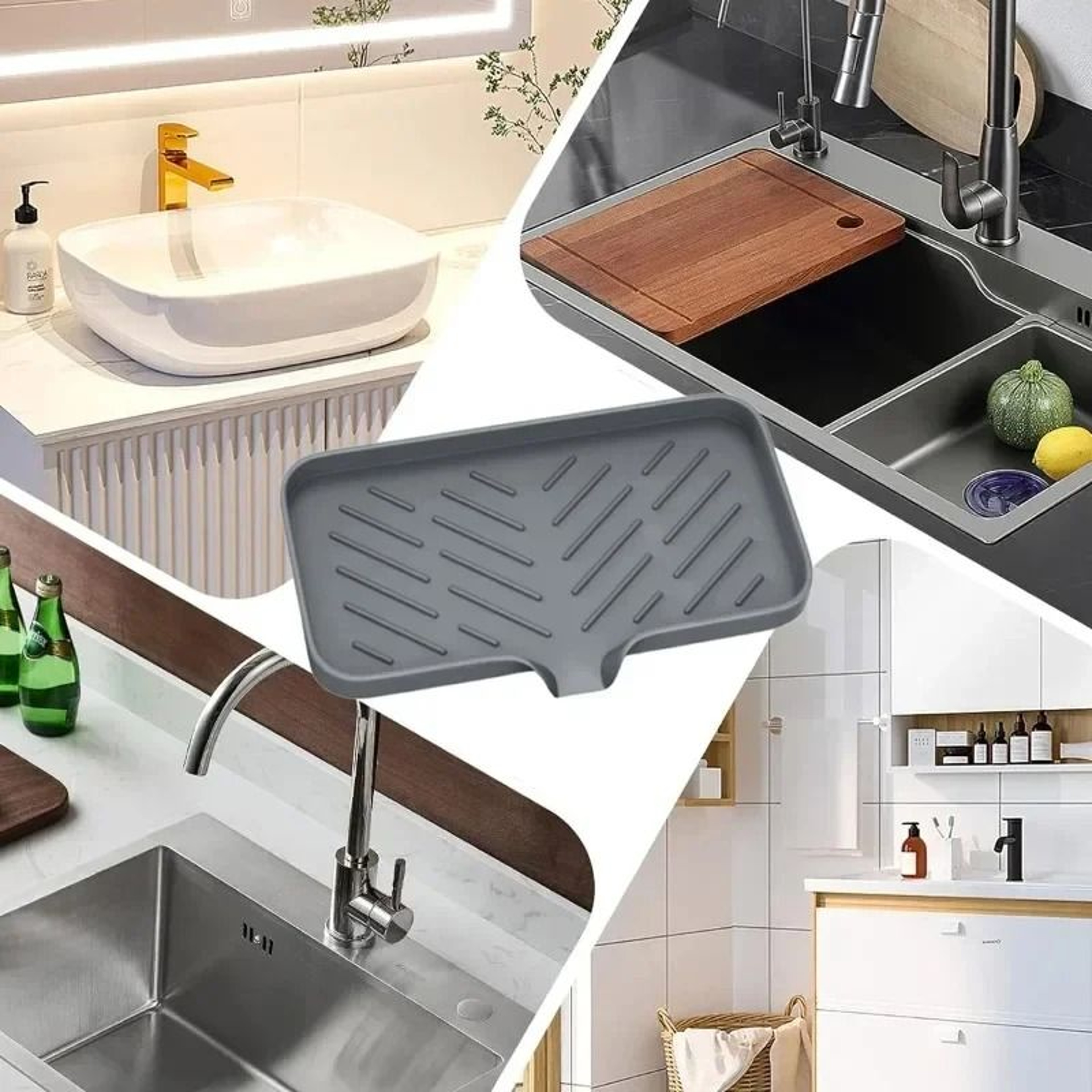 Silicone Kitchen Sink Sponge Holder  SelfDraining  AntiSlip Soap Dish 6