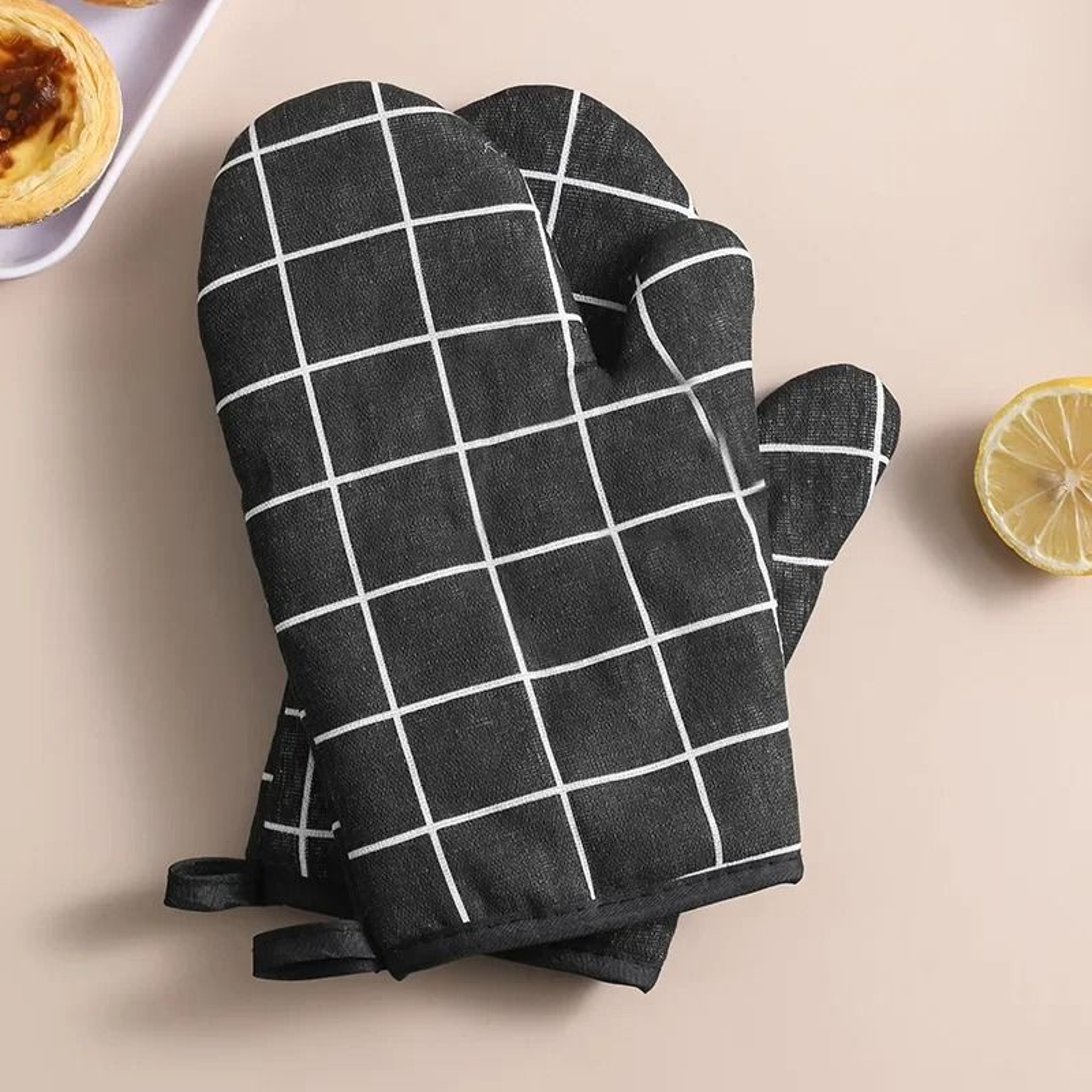 Premium Insulated Kitchen Glove Set  HeatResistant Thickened Oven Mitts 7