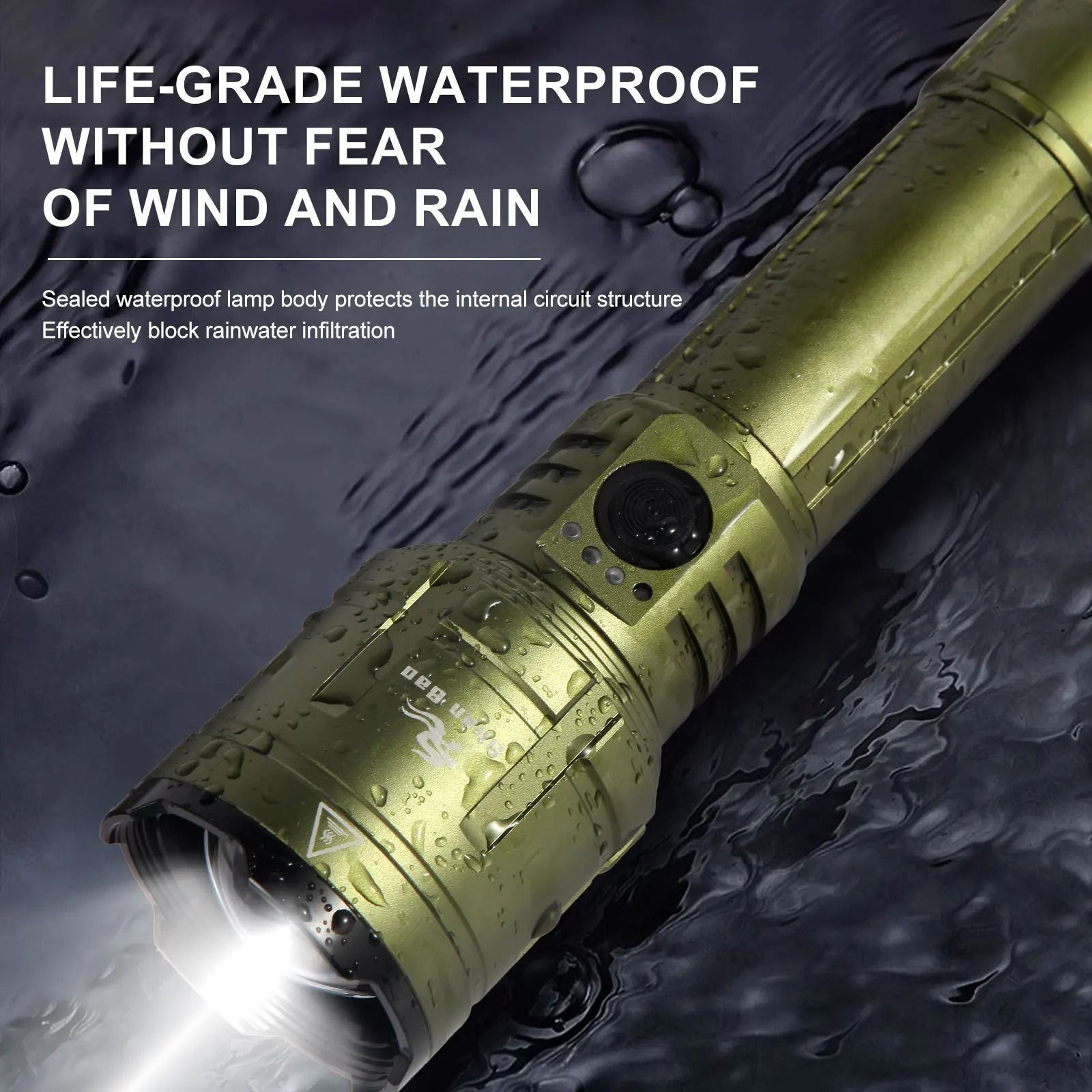 HighPerformance Zoom Flashlight  Professional Mountaineering Strong Light 5