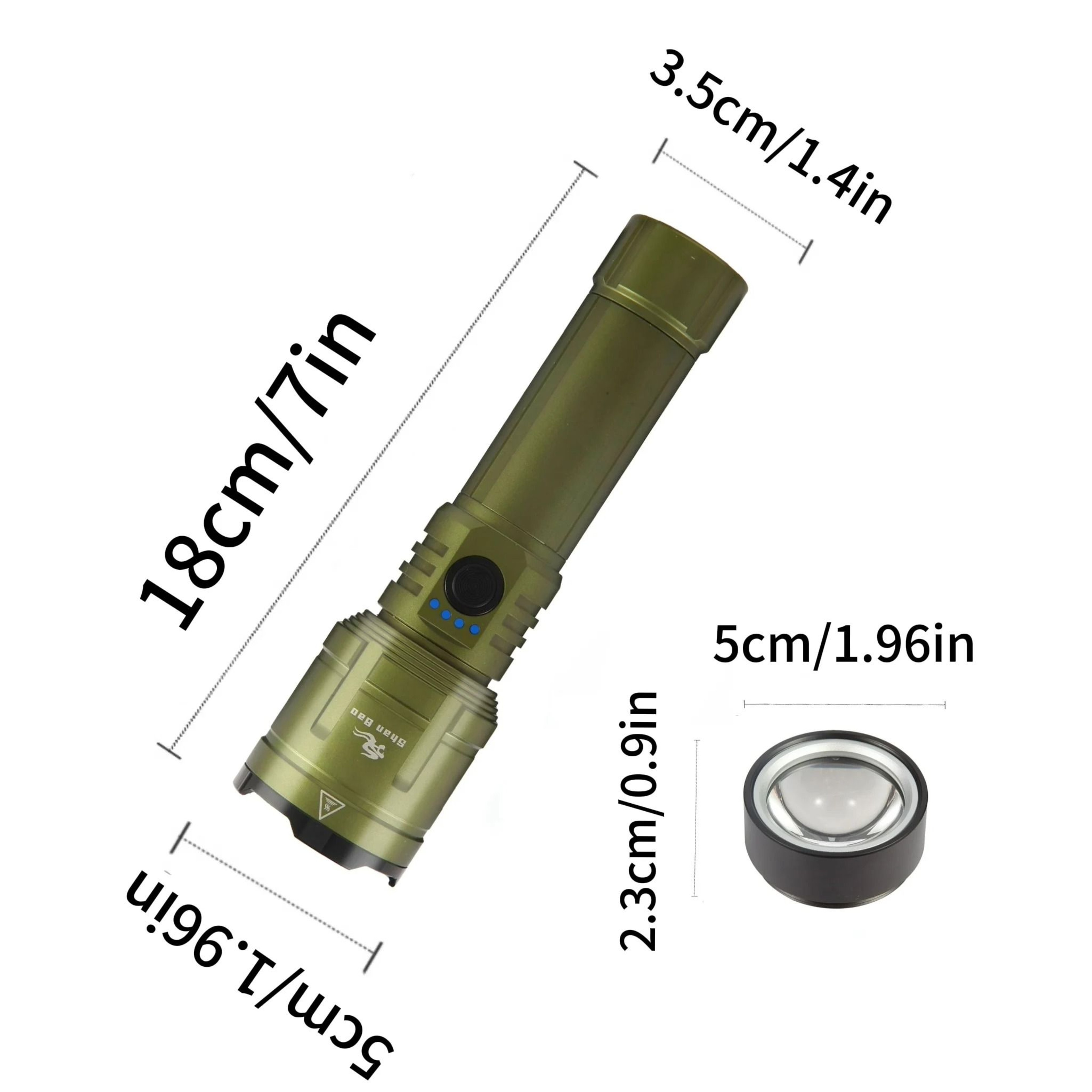 HighPerformance Zoom Flashlight  Professional Mountaineering Strong Light 6