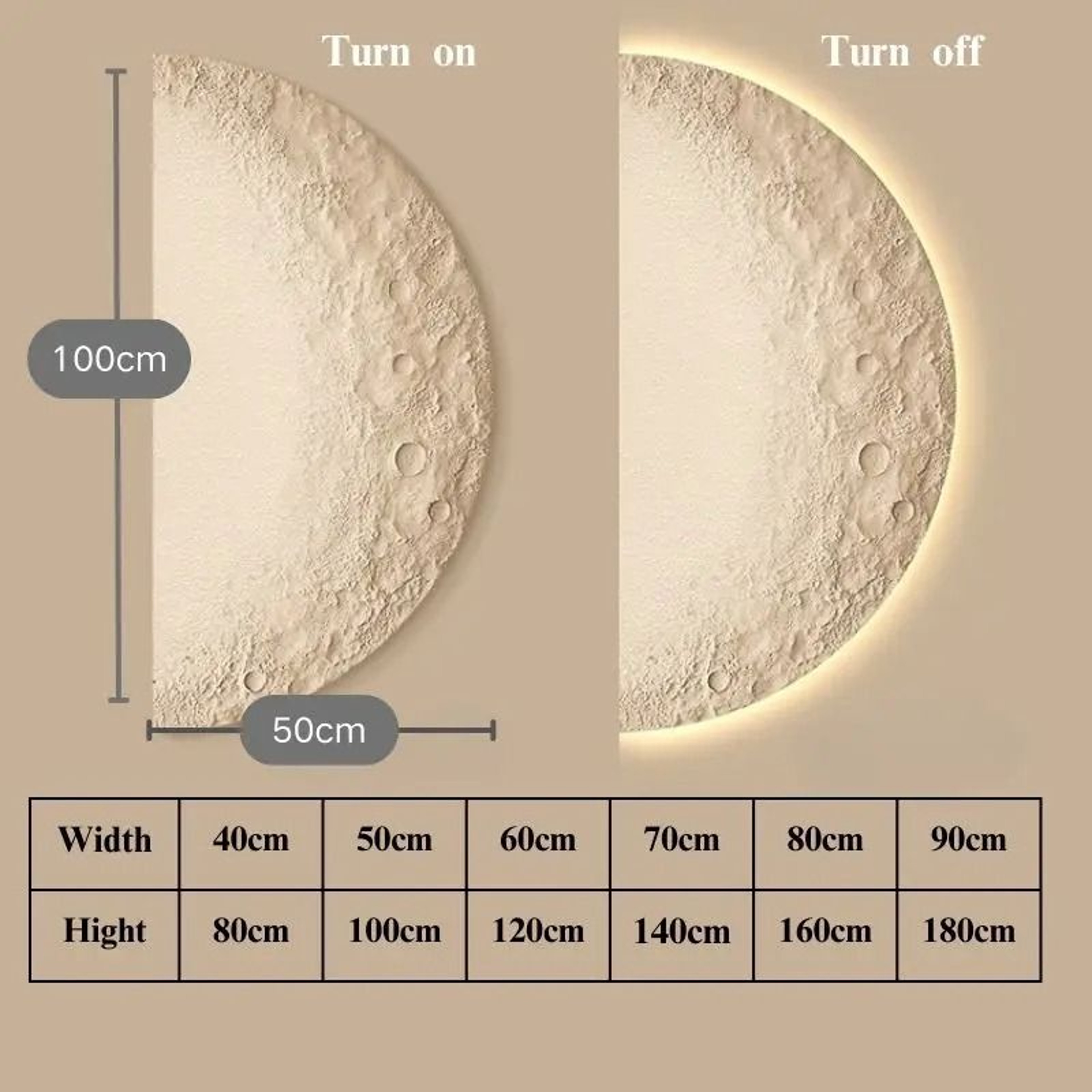 Creative LED Moon Wall Painting Lamp  Remote Control Minimalist Decor 5