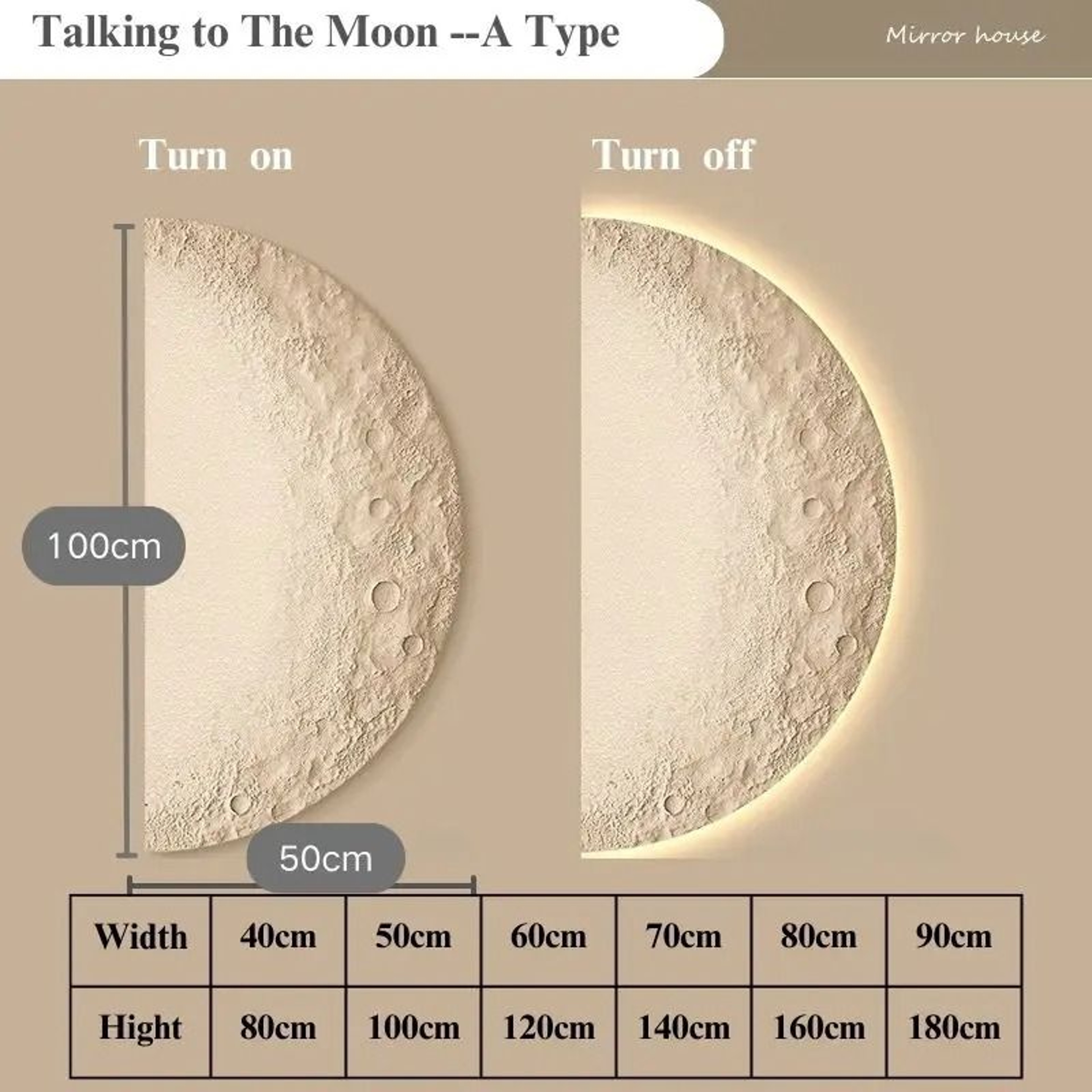 Creative LED Moon Wall Painting Lamp  Remote Control Minimalist Decor 7