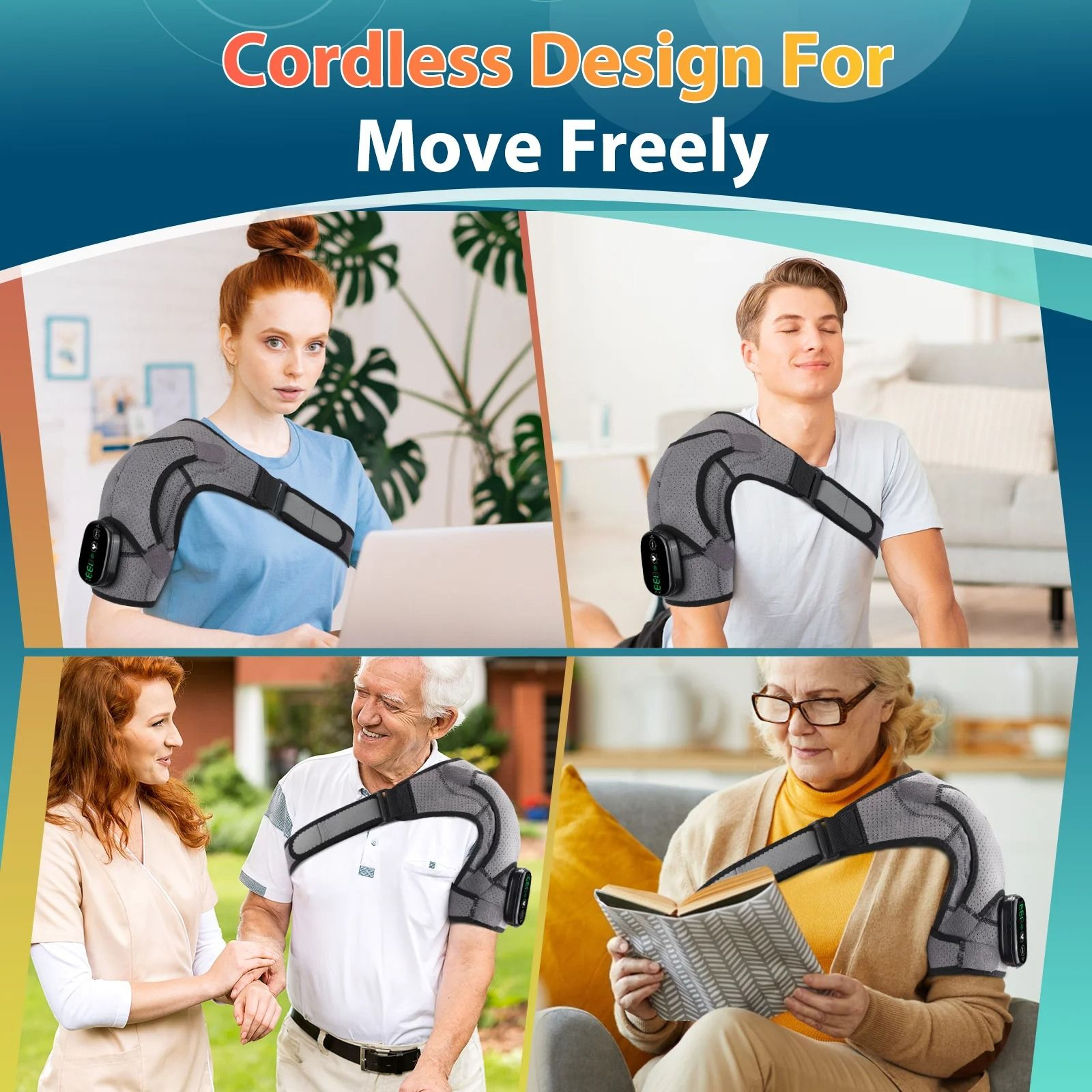 Electric Heating Shoulder Brace  LED Display Vibration Massage Support Belt 5