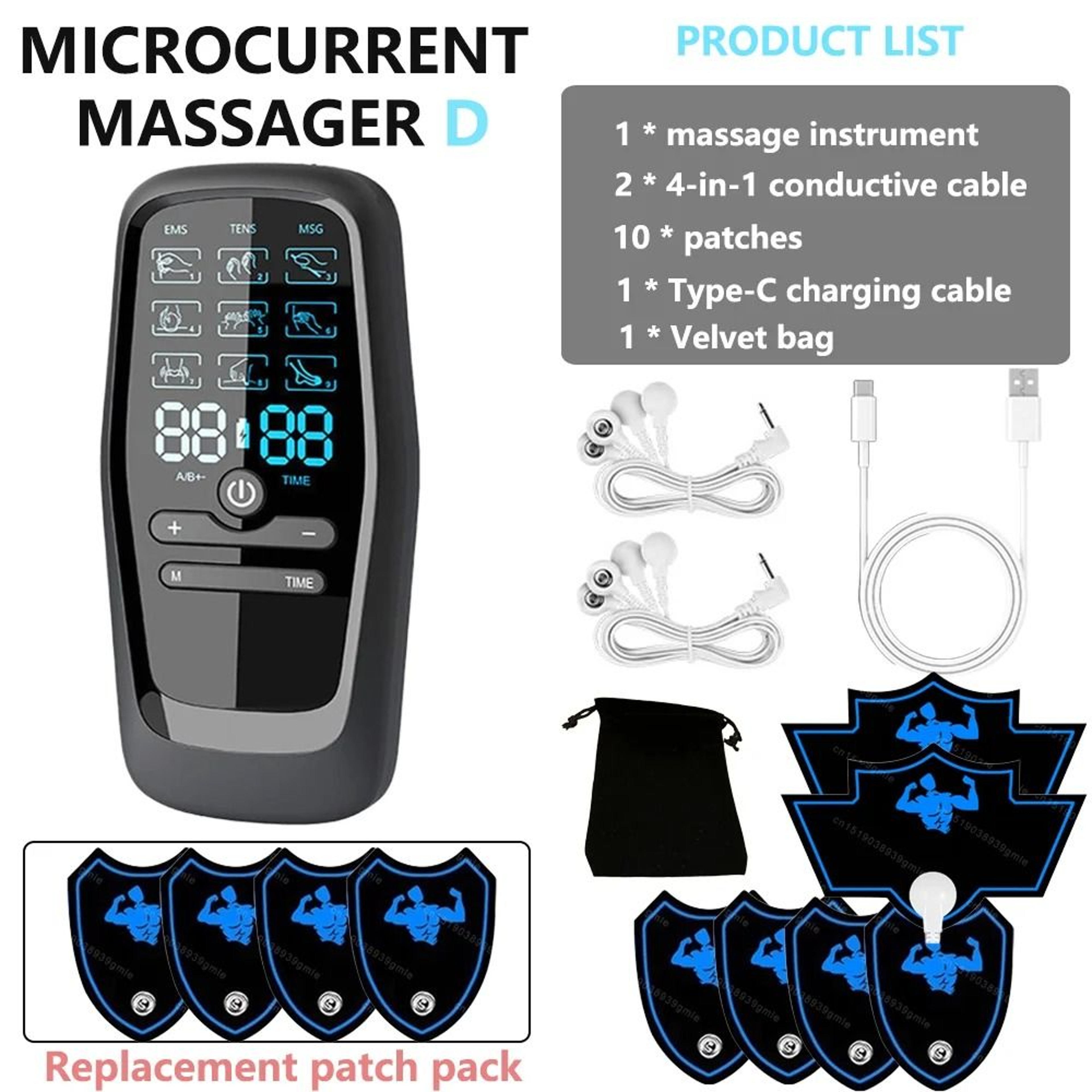 Electric 9Mode Digital Therapy Muscle Stimulator  TENS  EMS Pulse Massager 10