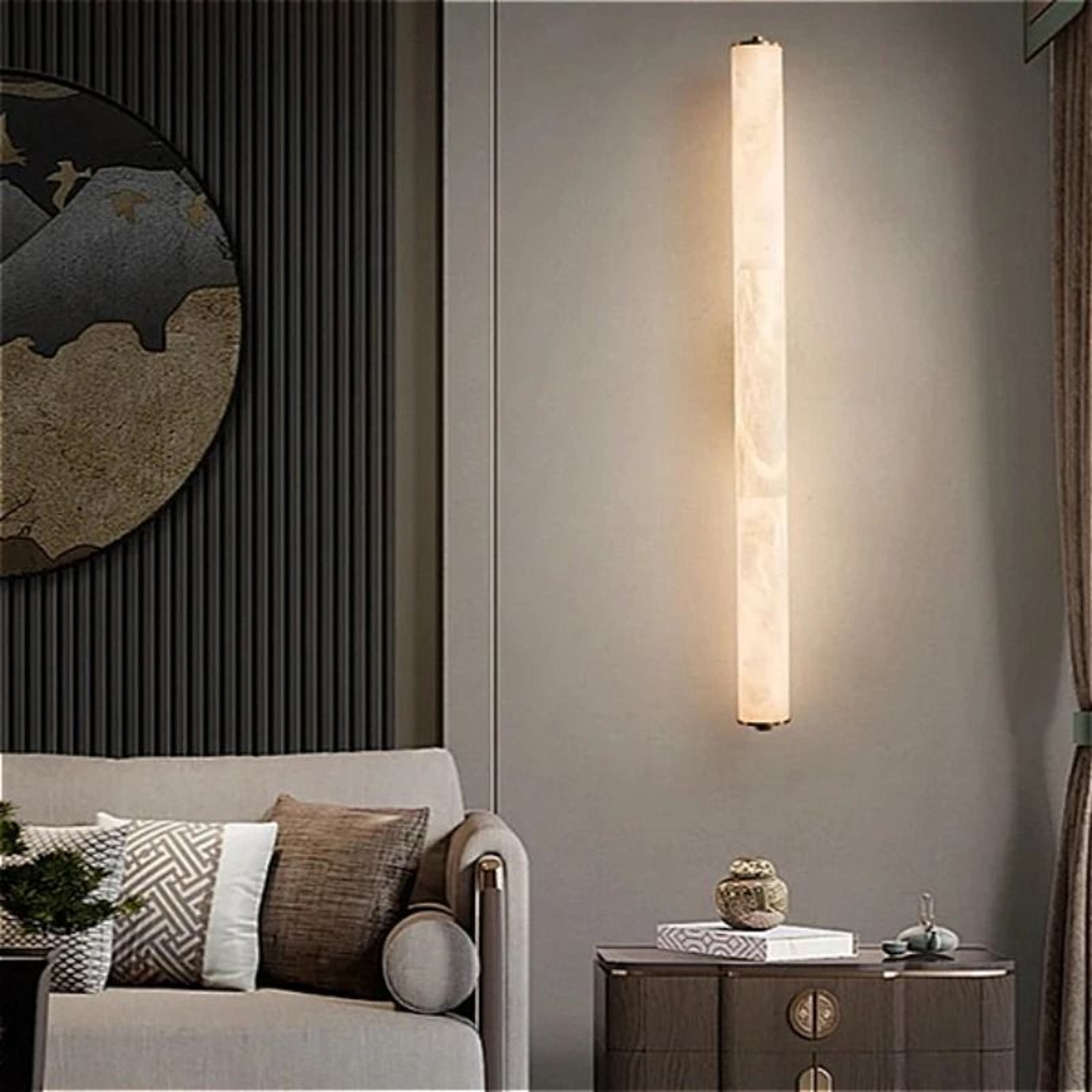 Full Copper Spanish Natural Snowflake Marble LED Wall Lamp 0