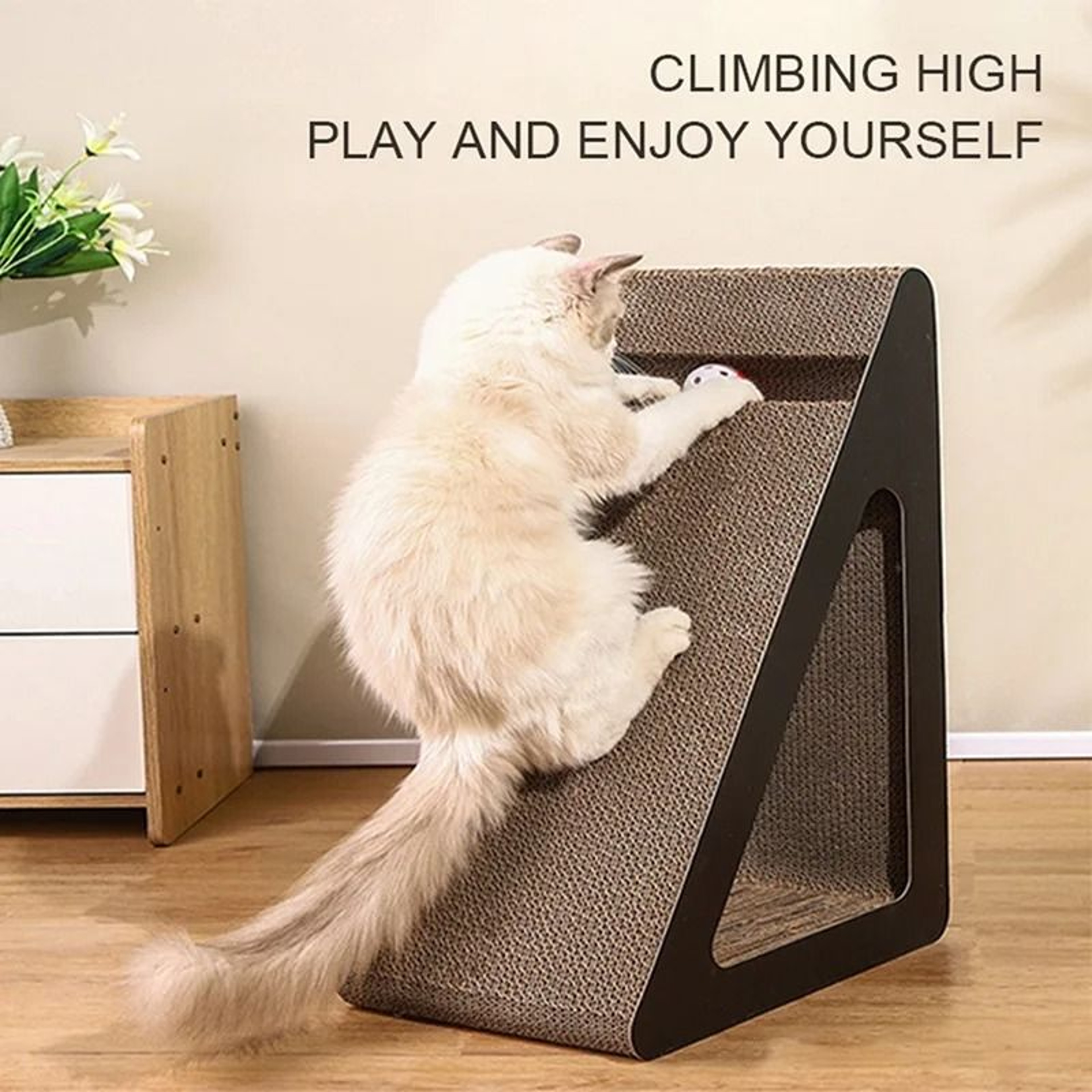 2in1 Cat Scratch Cardboard With Rotating Tracking Ball 2