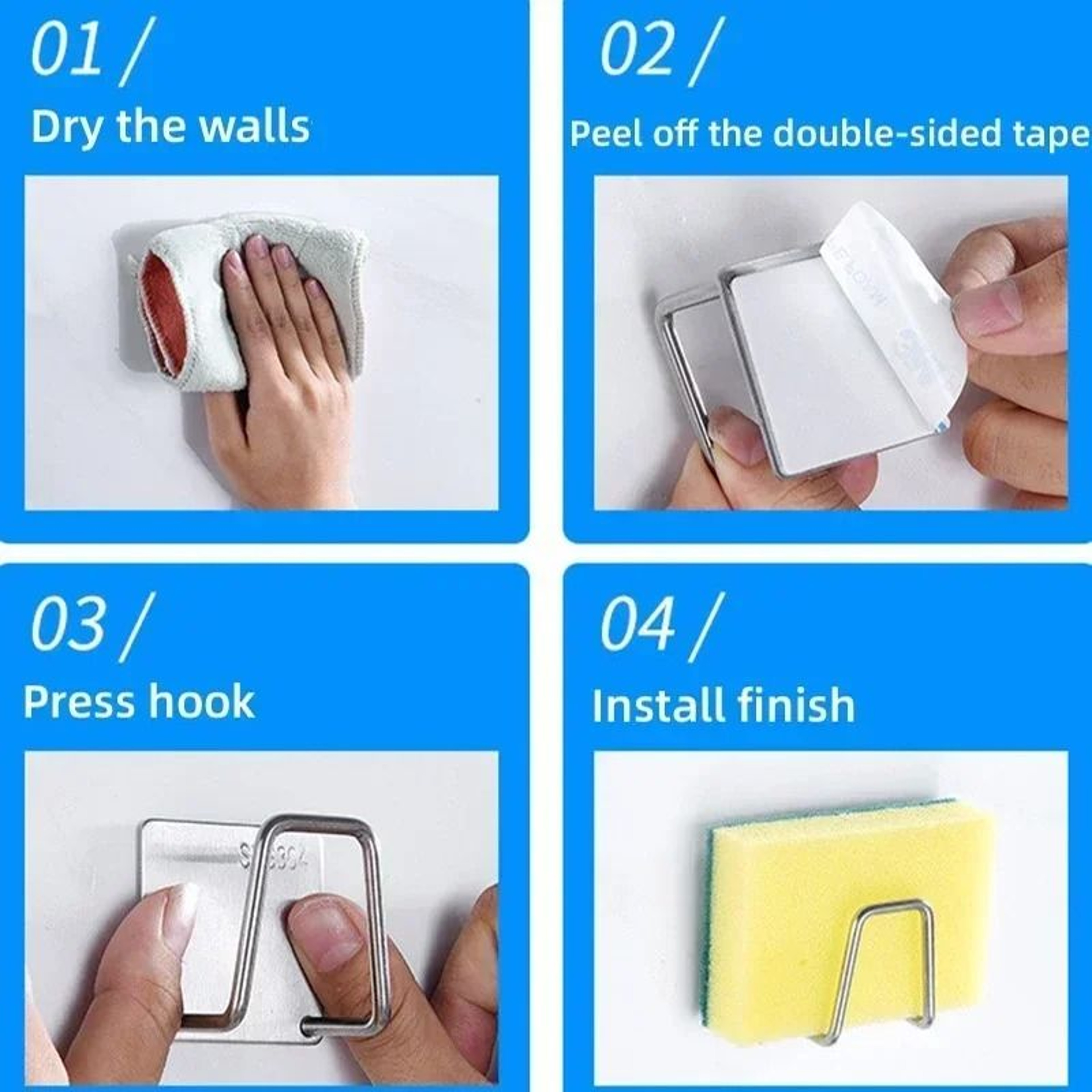 Stainless Steel SelfAdhesive Kitchen Sponge Holder 3