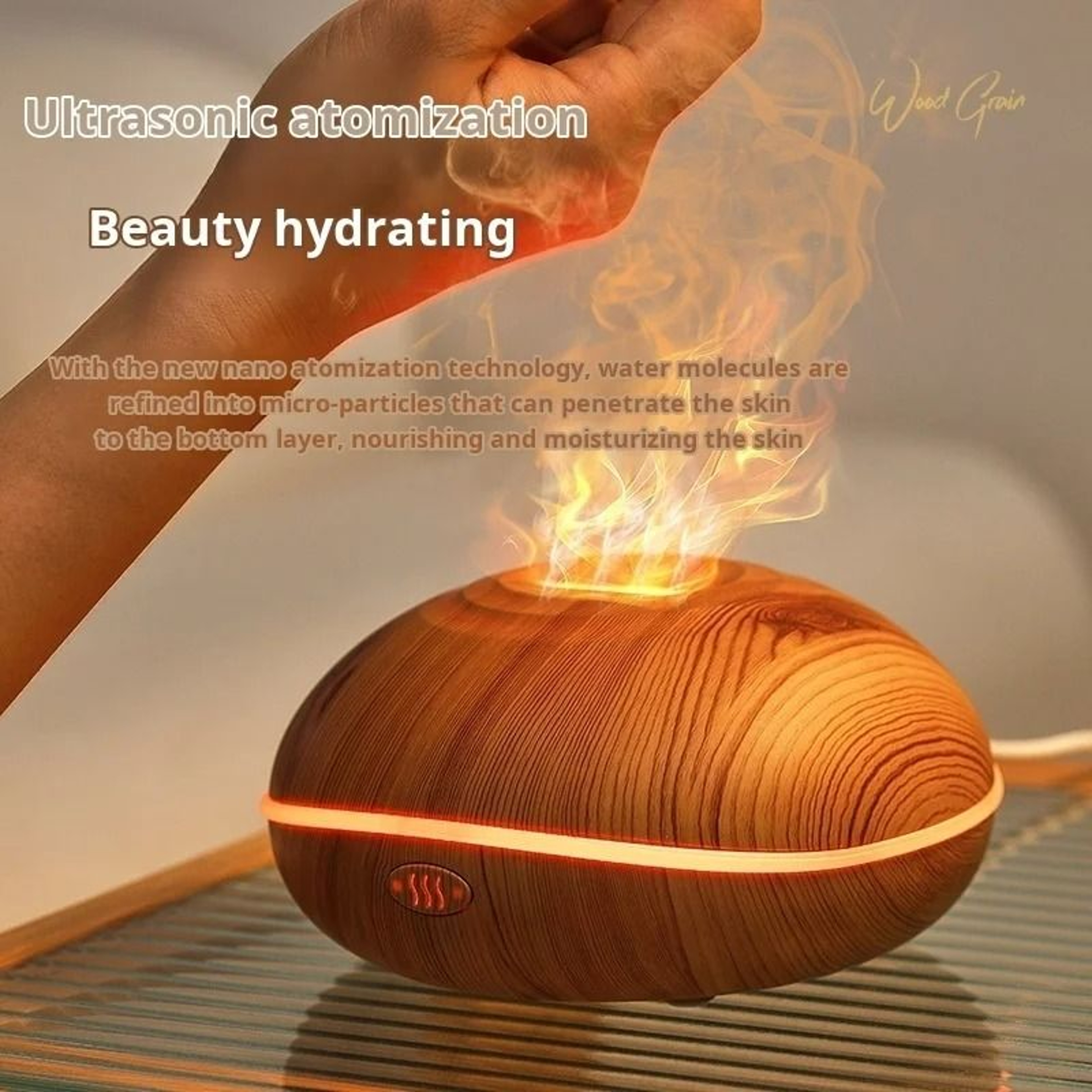 7Color Fire Flame Wood Grain Aroma Diffuser 2