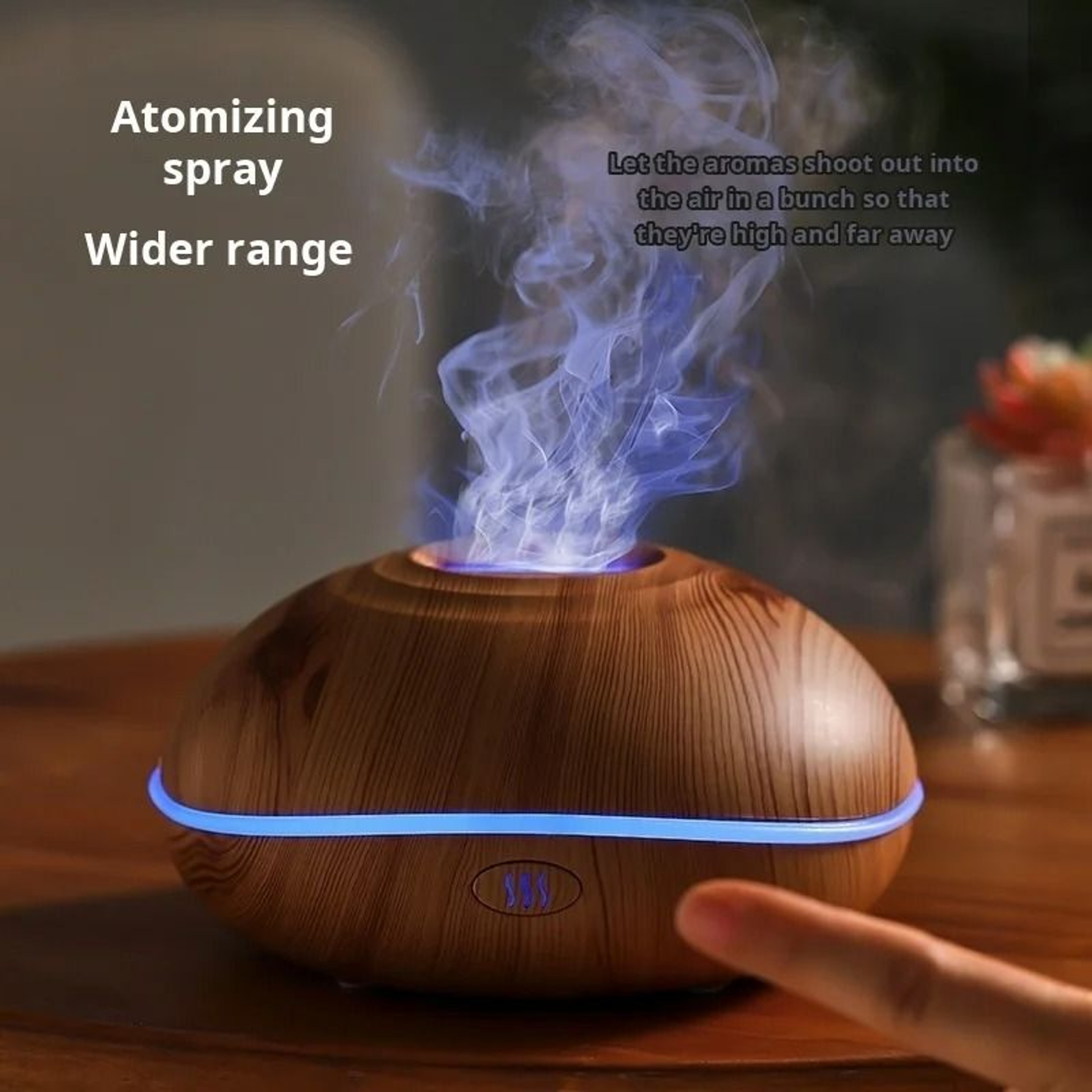 7Color Fire Flame Wood Grain Aroma Diffuser 4