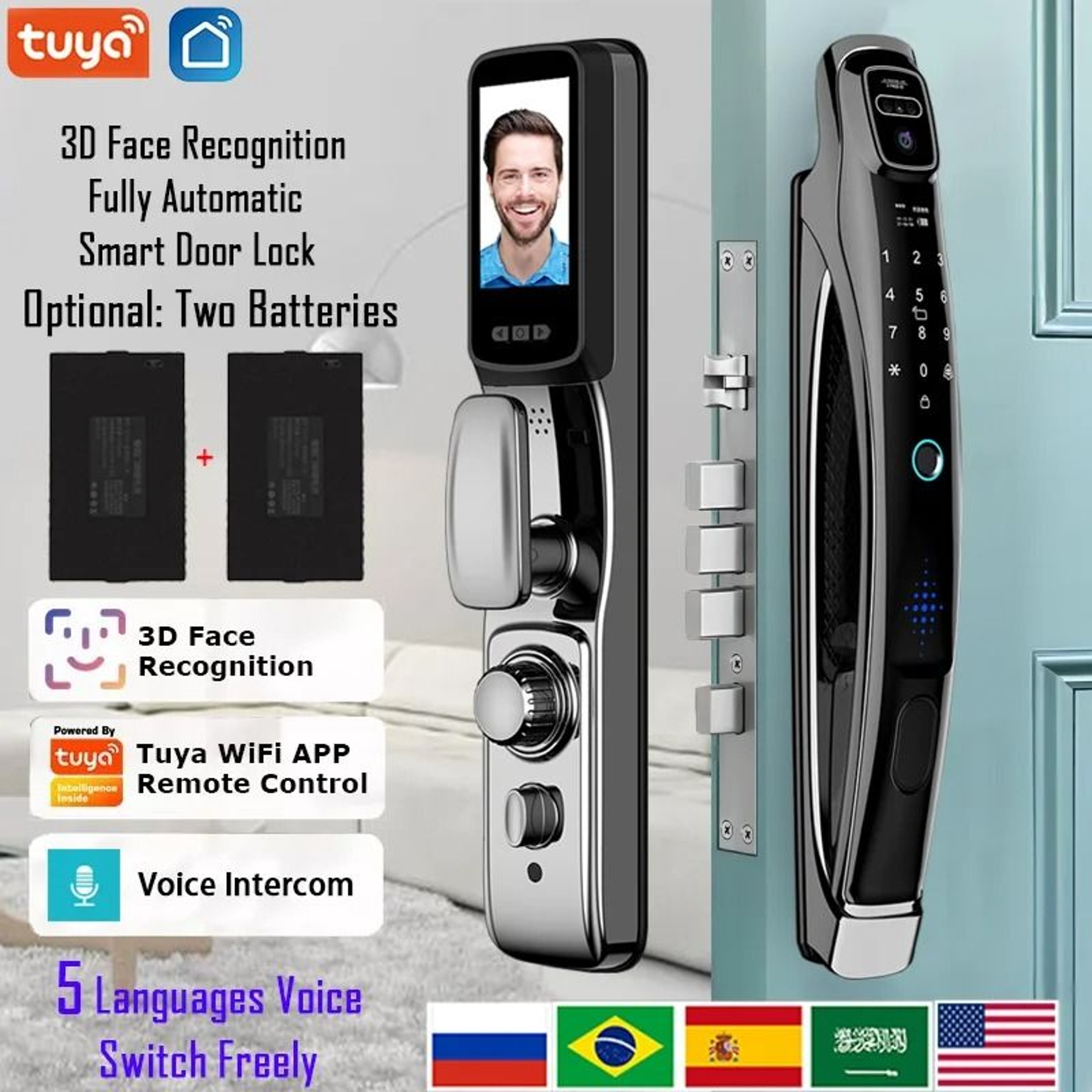 Face Recognition Smart Door Lock With Video Intercom 1