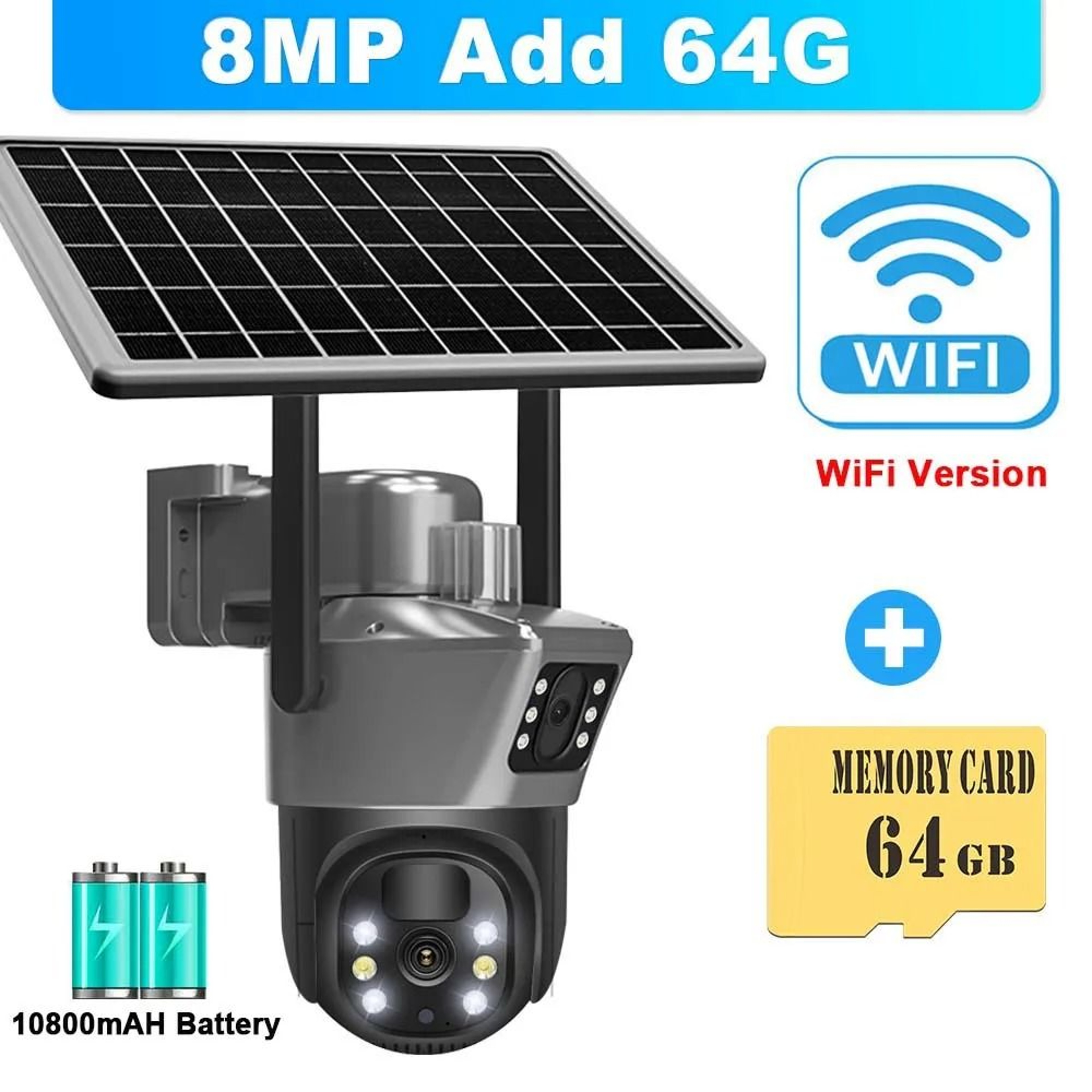 8MP 4K WiFi Dual Lens Solar Security Camera 9