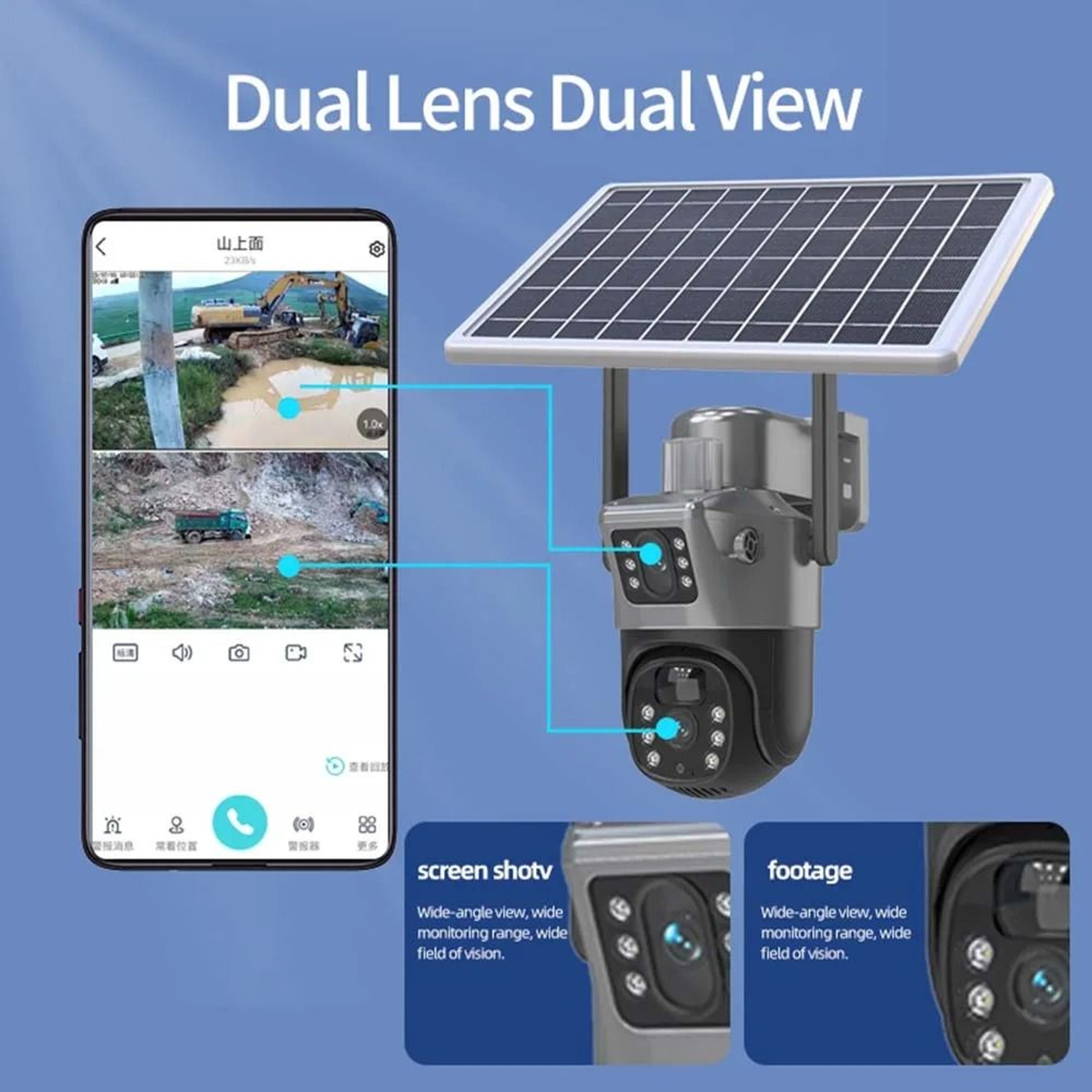 8MP 4K WiFi Dual Lens Solar Security Camera 5