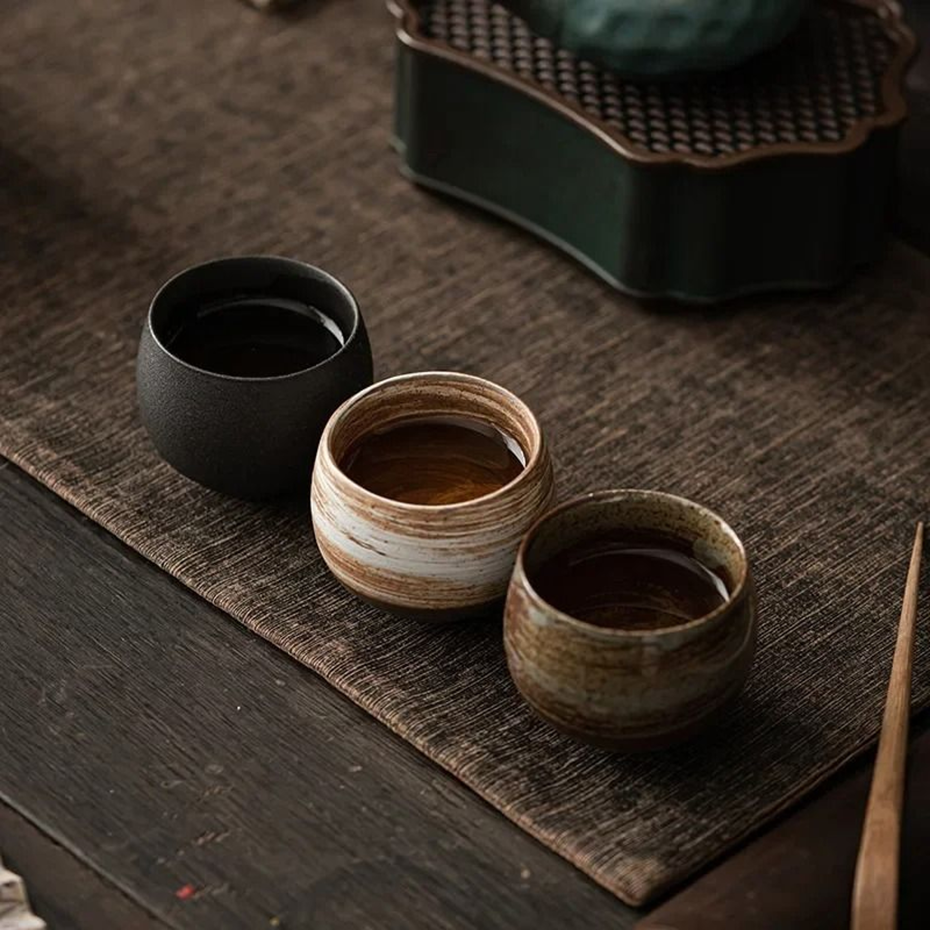 Japanese Handmade Rough Pottery Tea Cup 0