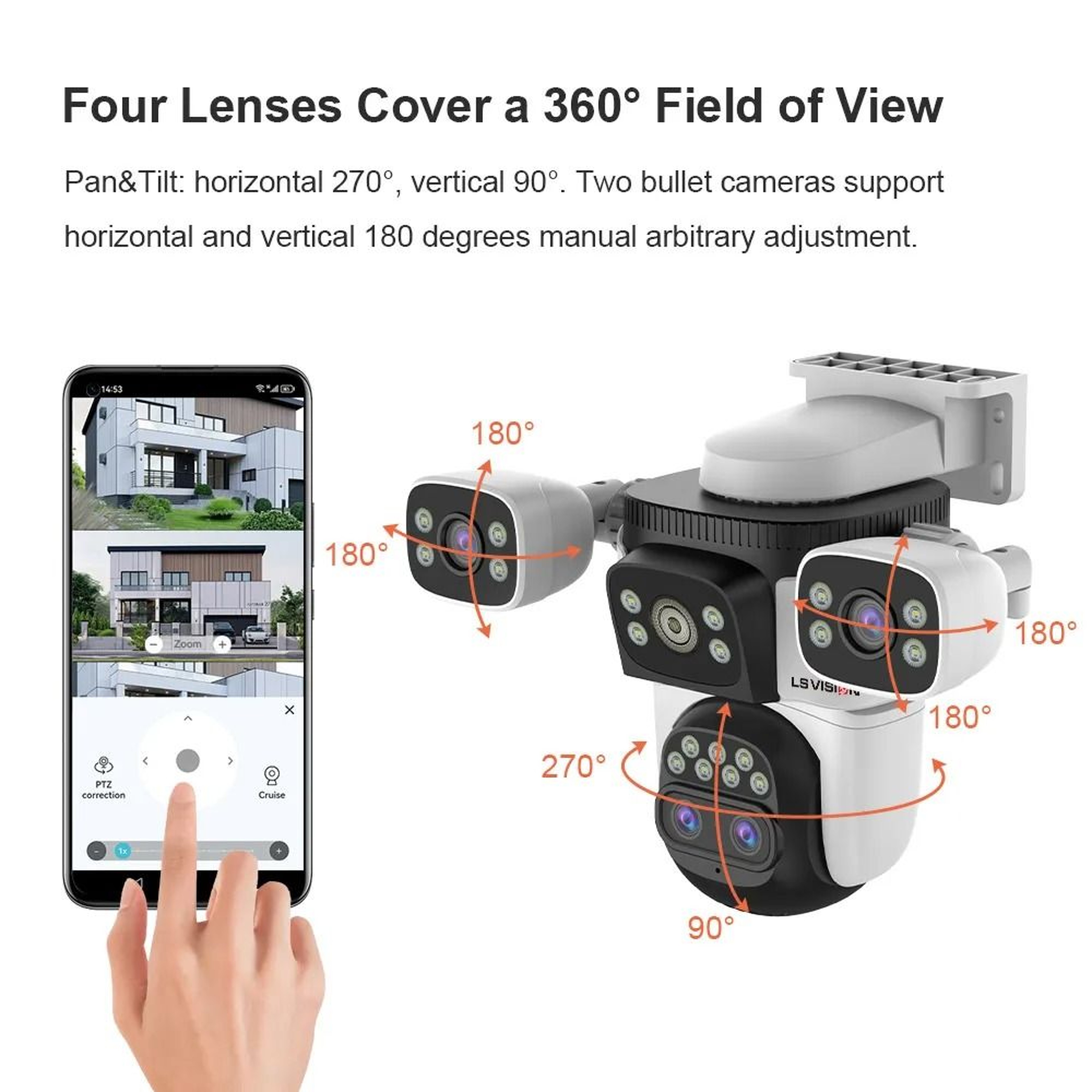 20MP ThreeScreen Outdoor WiFi Surveillance Camera 5
