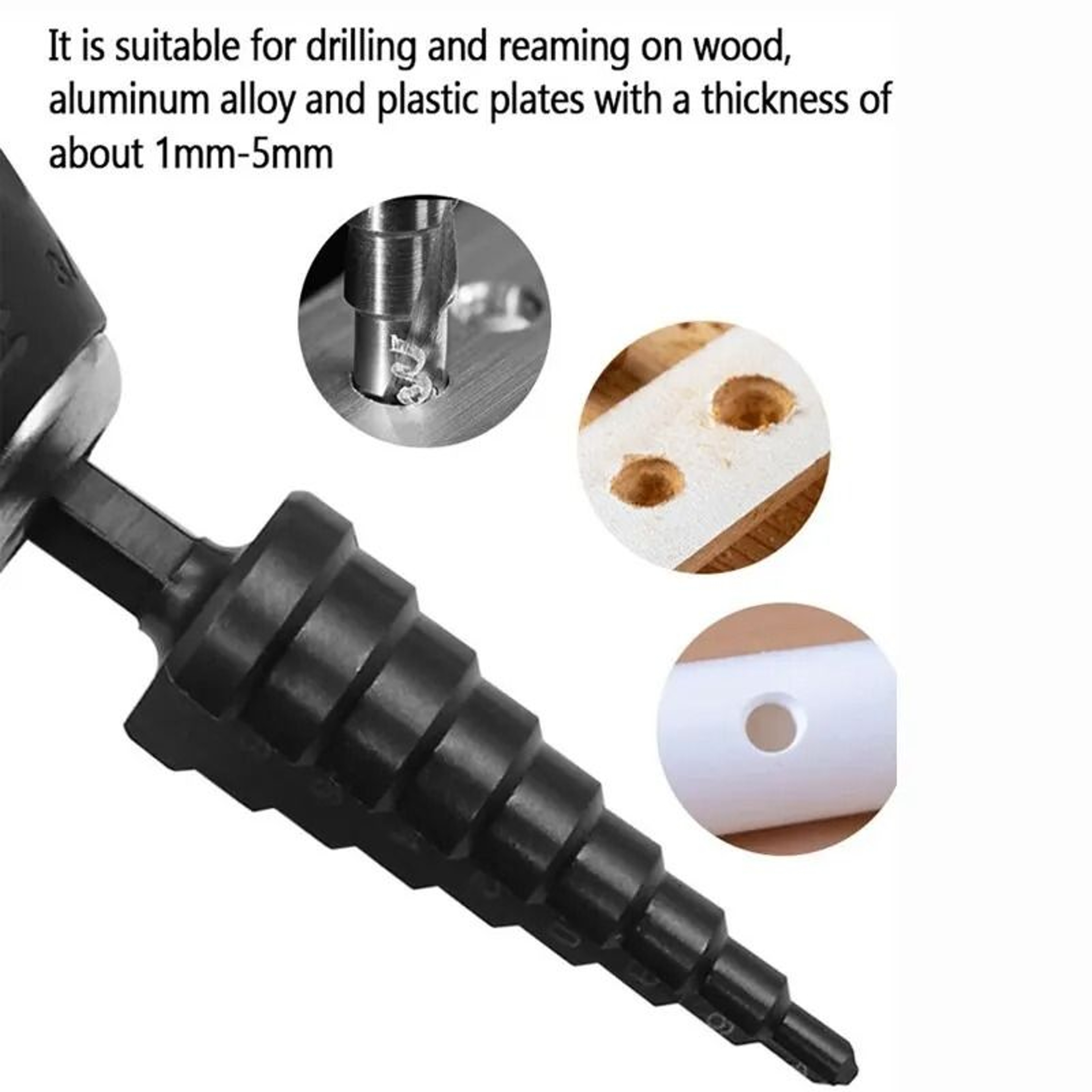 3Piece Nitride Black HSS Step Drill Bit Set 3