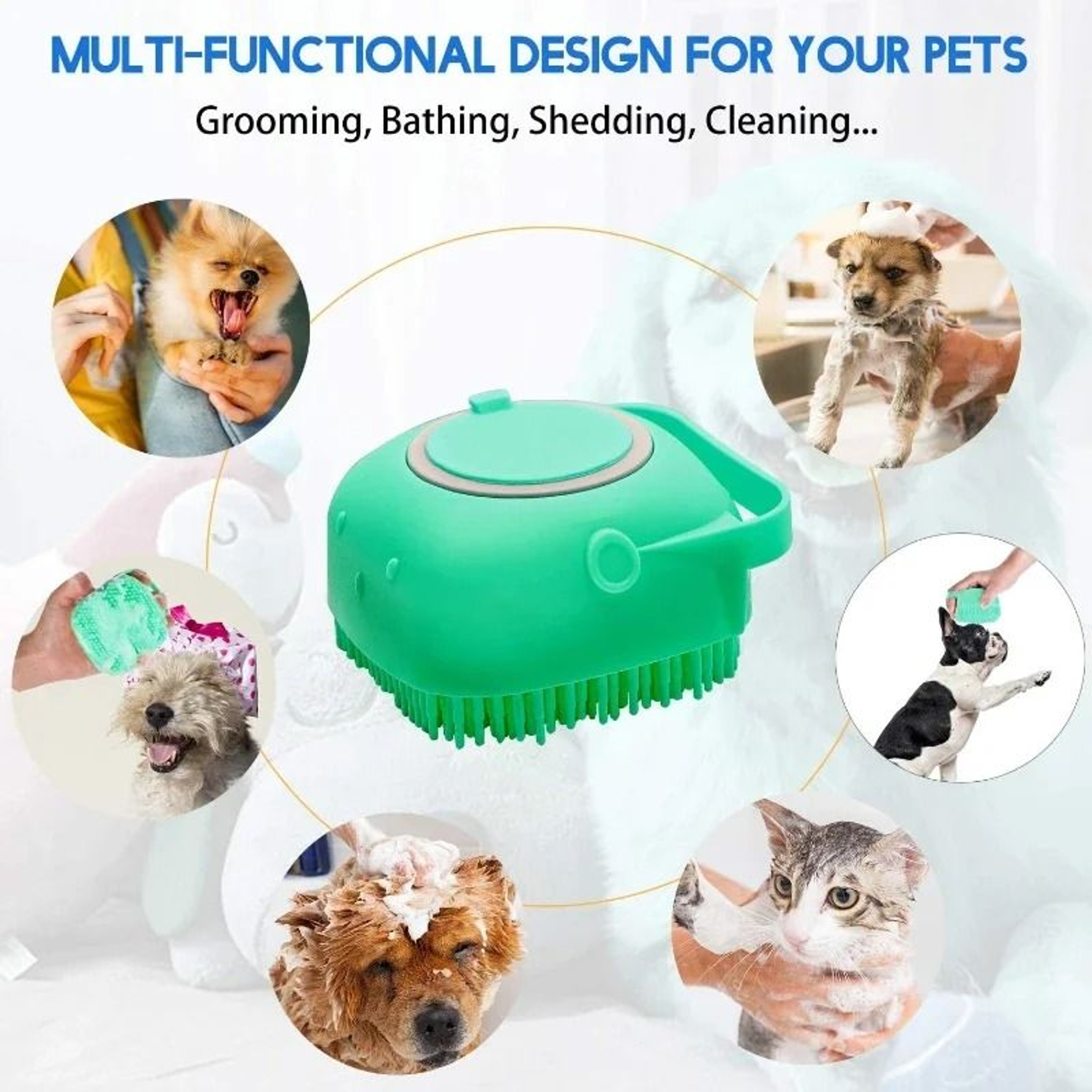 2in1 Pet Shampoo Dispenser And Massage Brush 4
