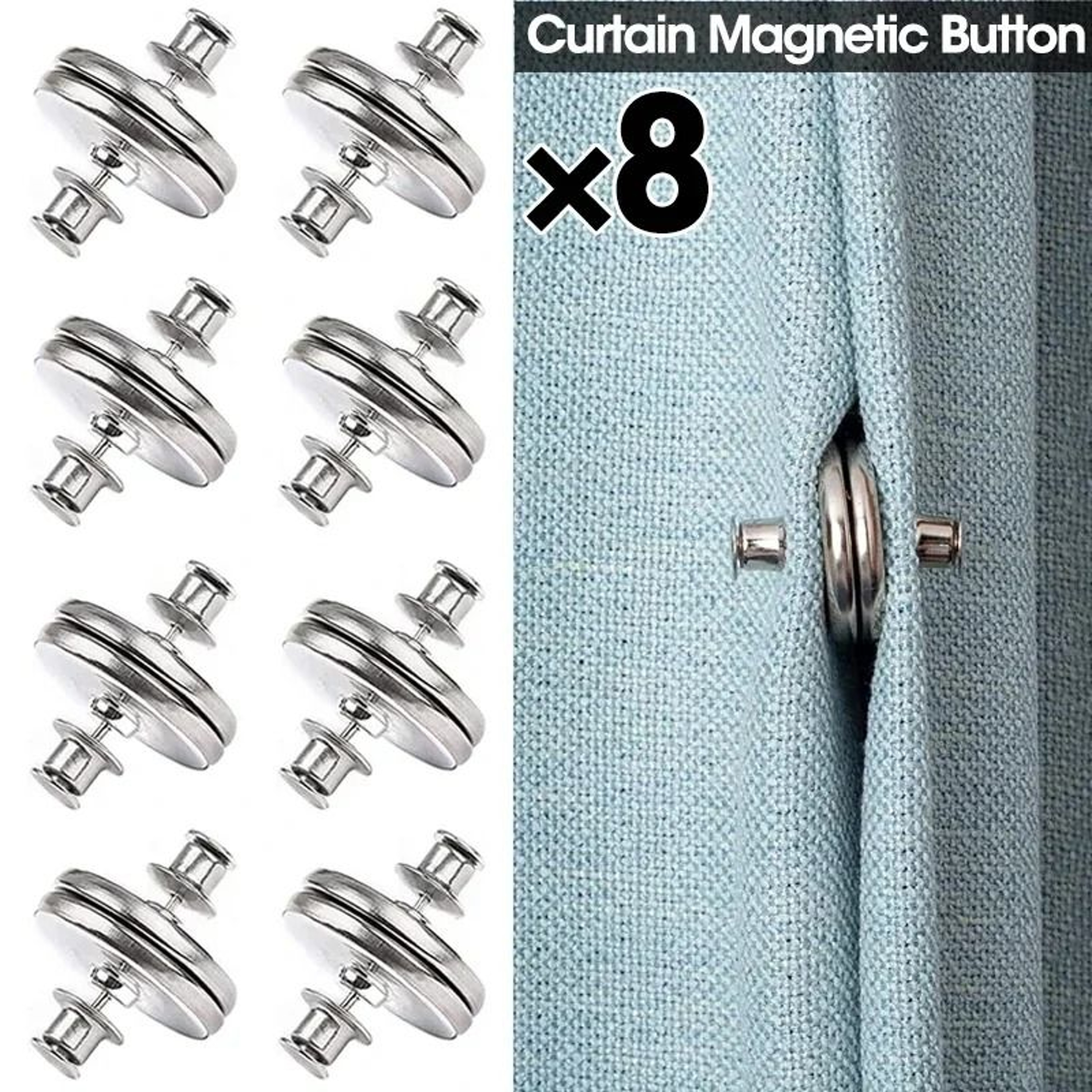 Curtain Magnetic Closure Buttons 4 Or 8 Pair Sets 0