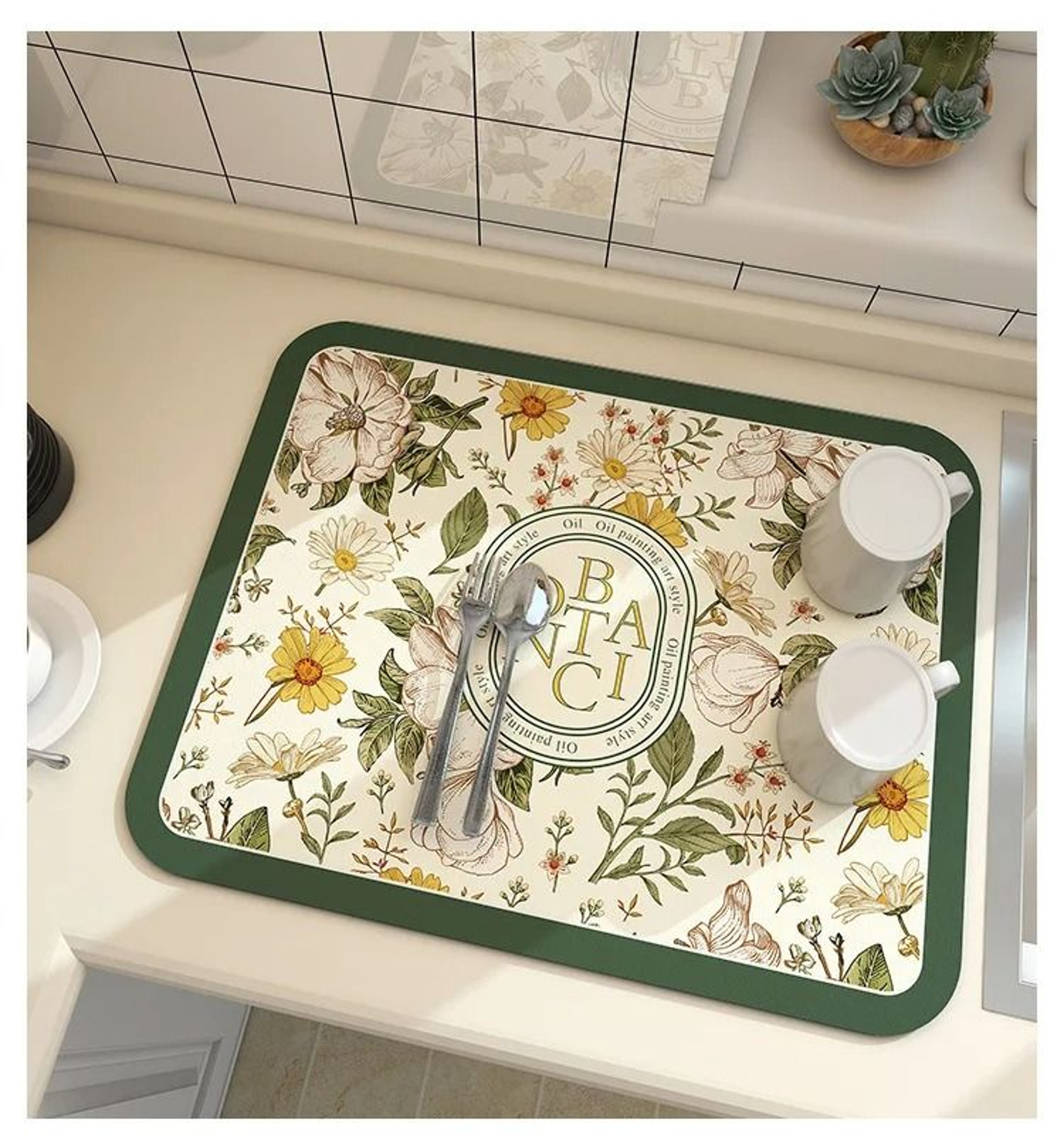 Super Absorbent QuickDry Kitchen And Coffee Mat 18