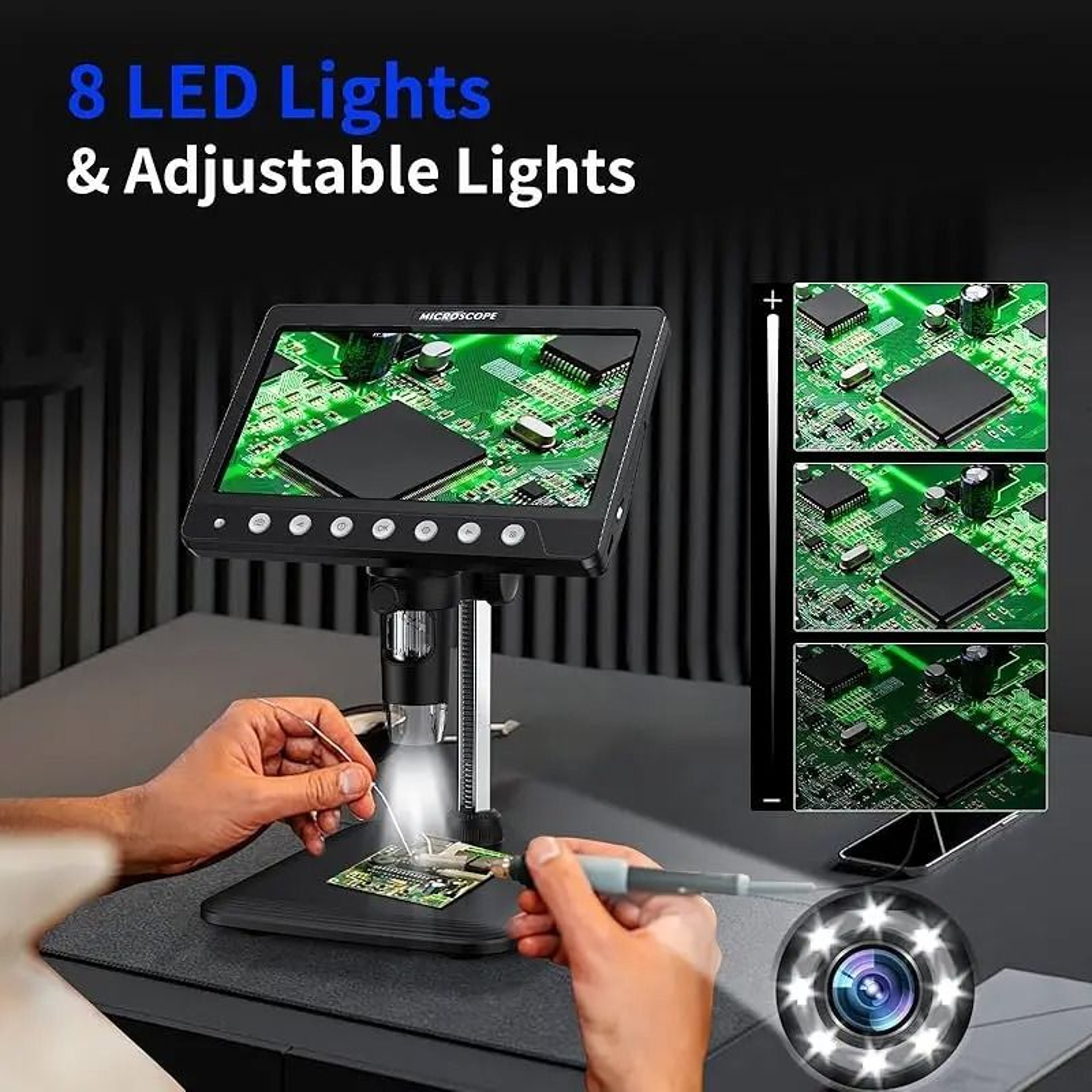 7Inch IPS HighDefinition Digital Coin Microscope 4