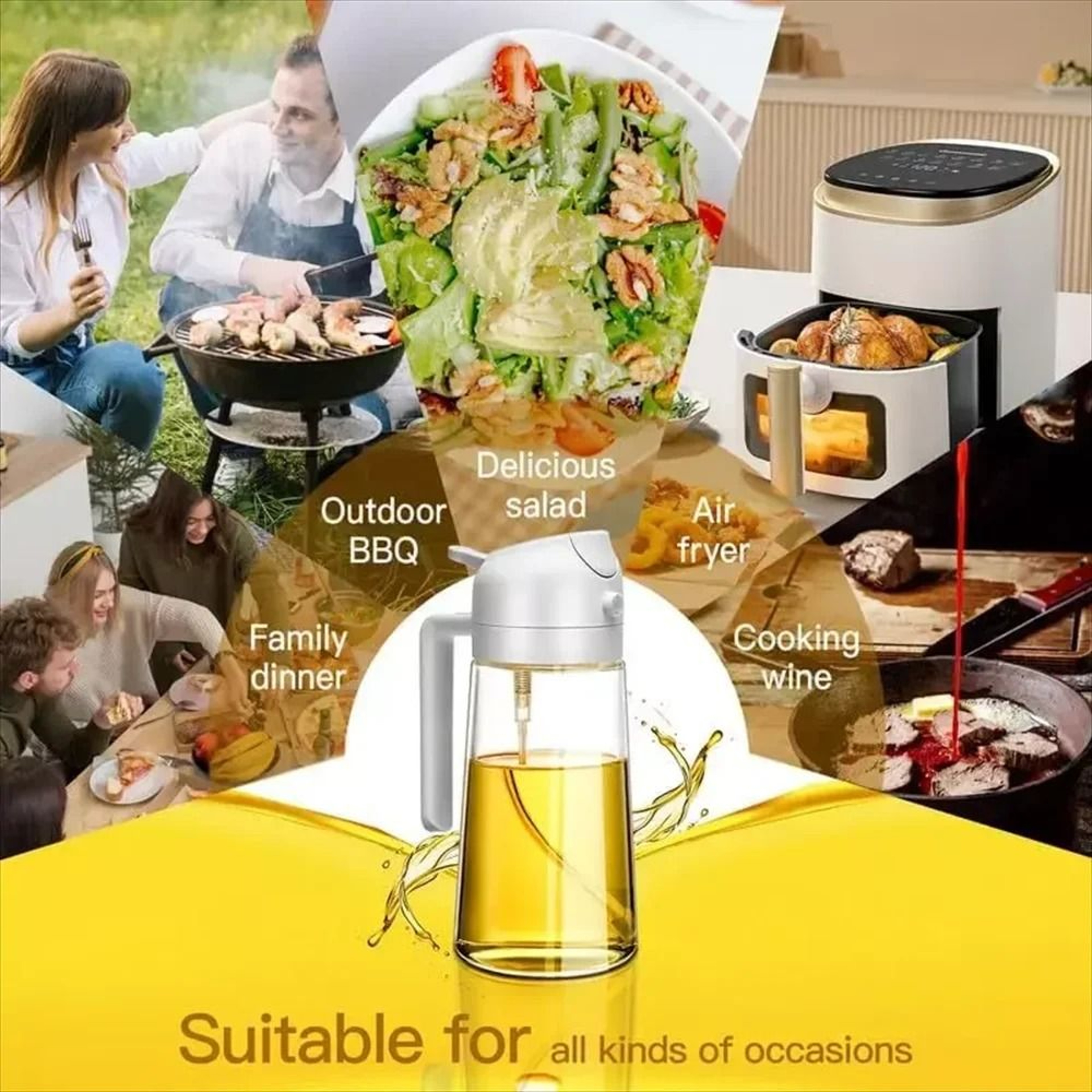 2in1 Glass Olive Oil Sprayer  Pourer Dispenser 6