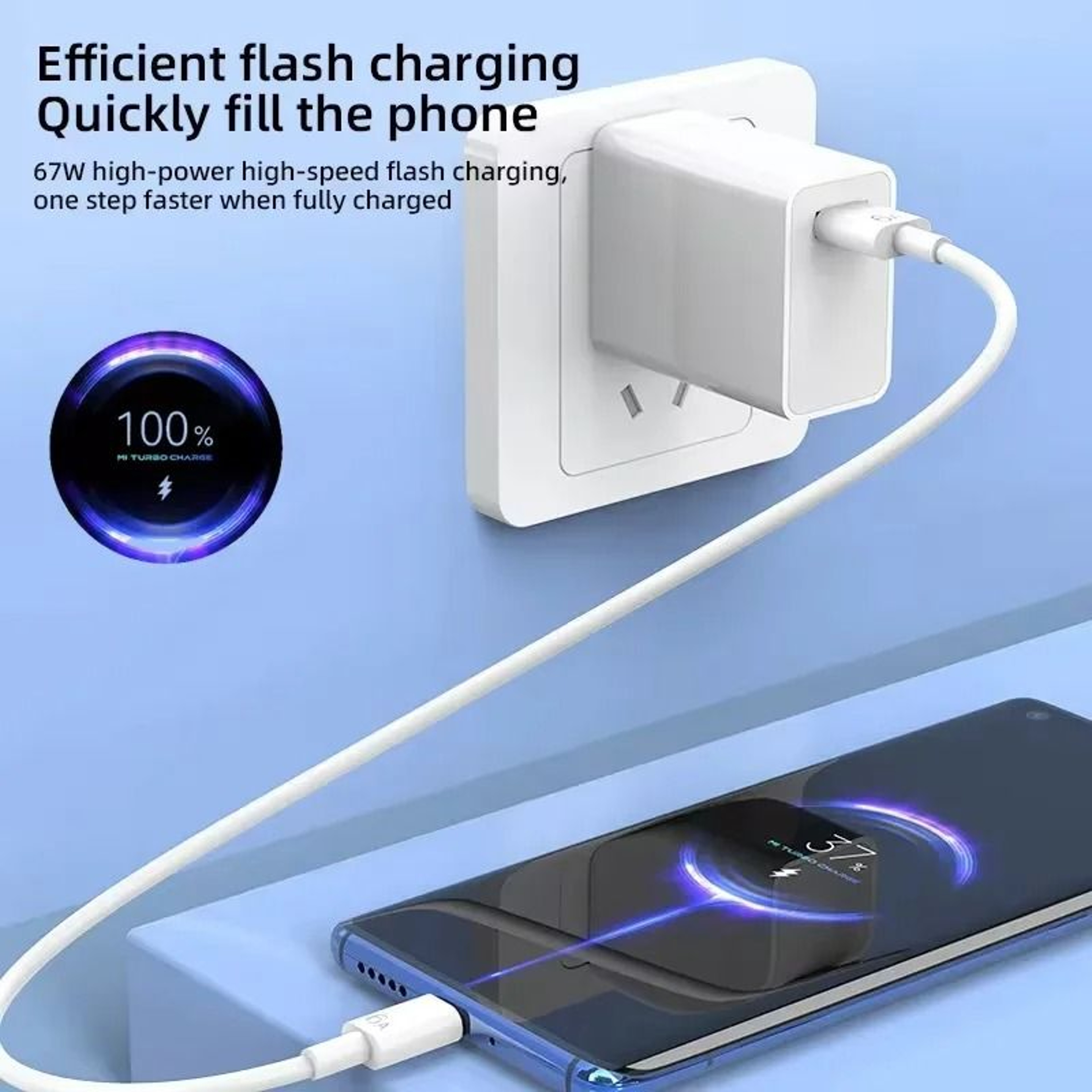 Professional 67W USB Turbo Fast Charger  6A TypeC Cable Set 5