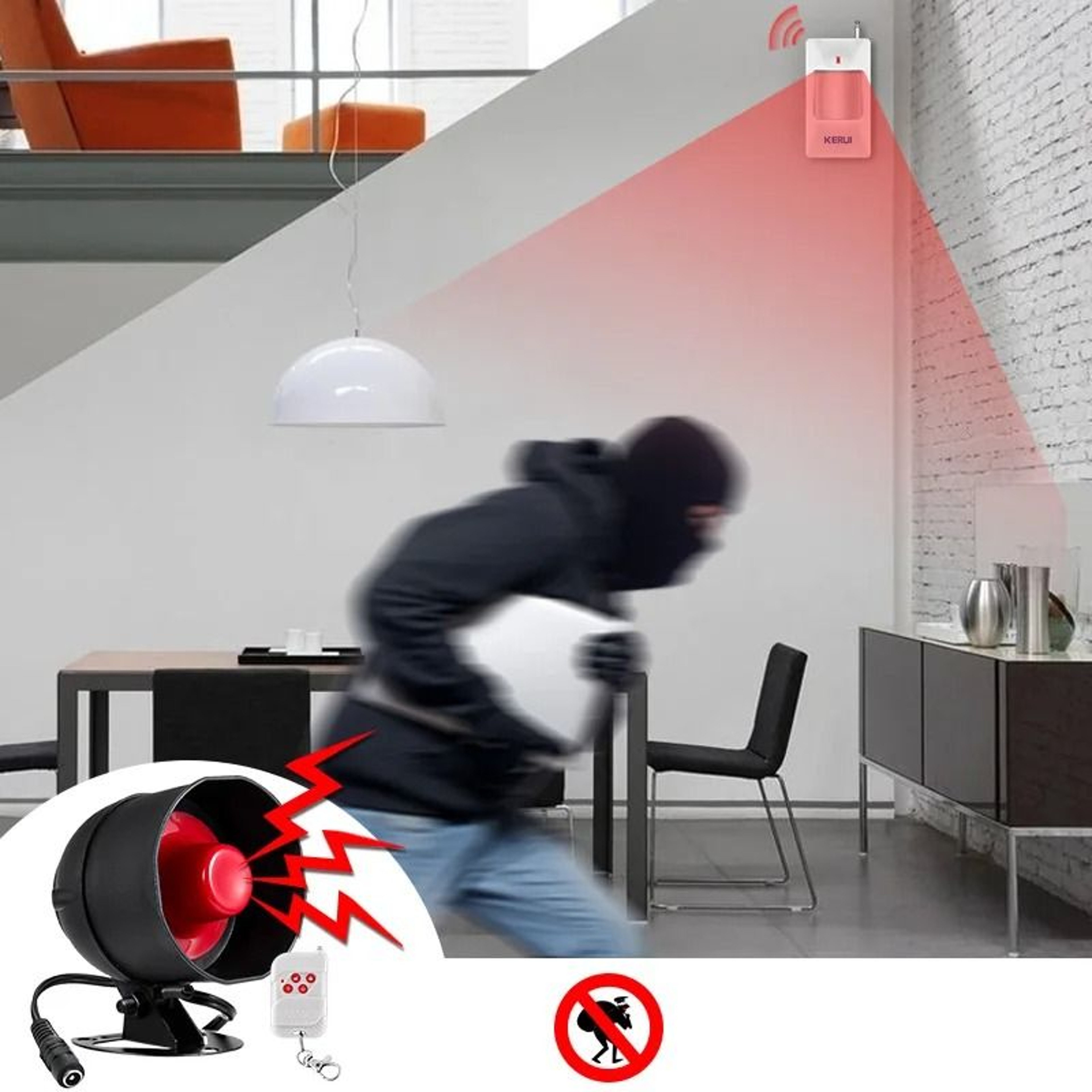 Standalone Wireless Motion Siren  EasySetup Home  Garage Security Alarm 5