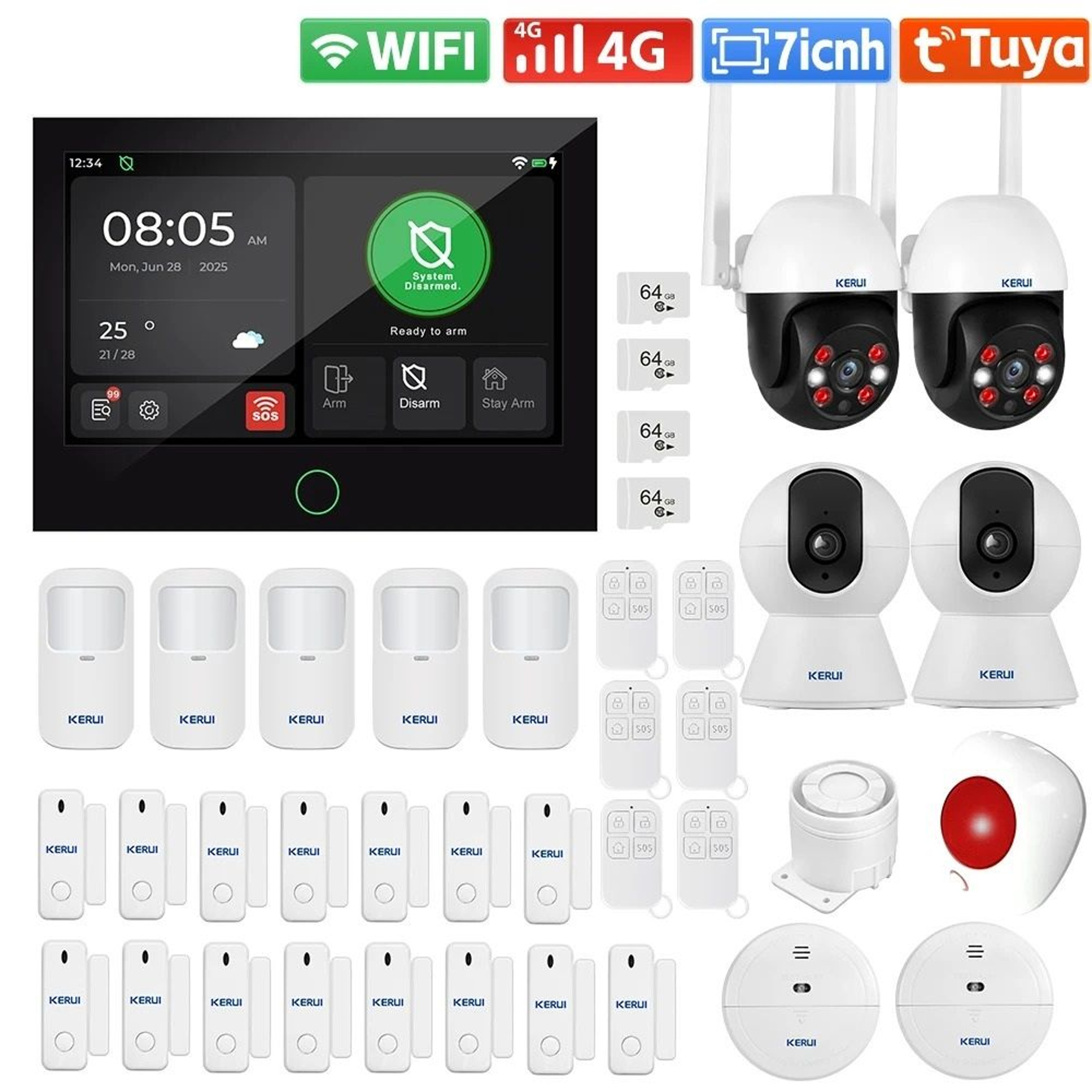 7Inch HD Touchscreen Smart Security Hub  4G WiFi Home Command Center 7