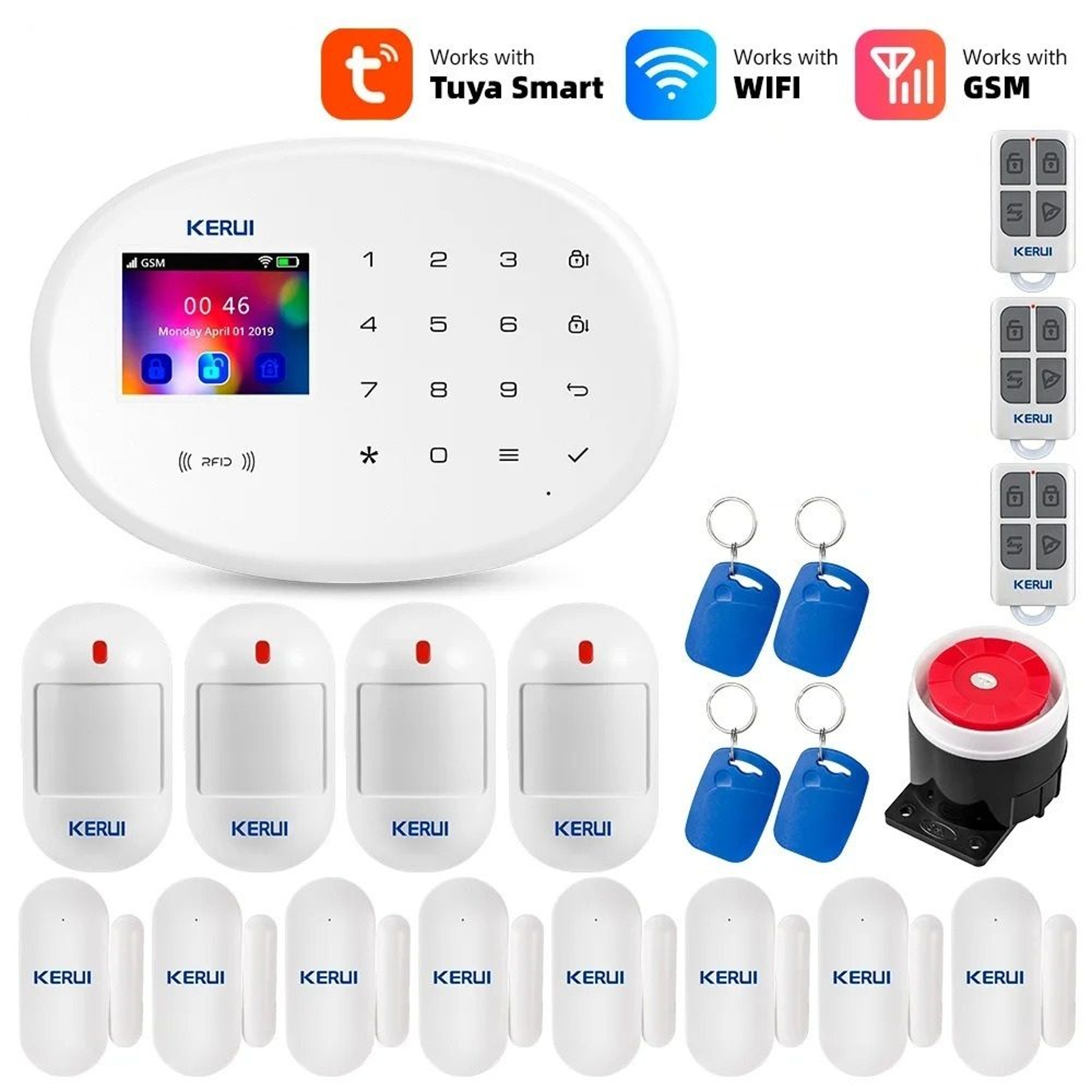 DualNetwork Color Display Security Hub  17Inch WiFi  GSM Alarm System 10