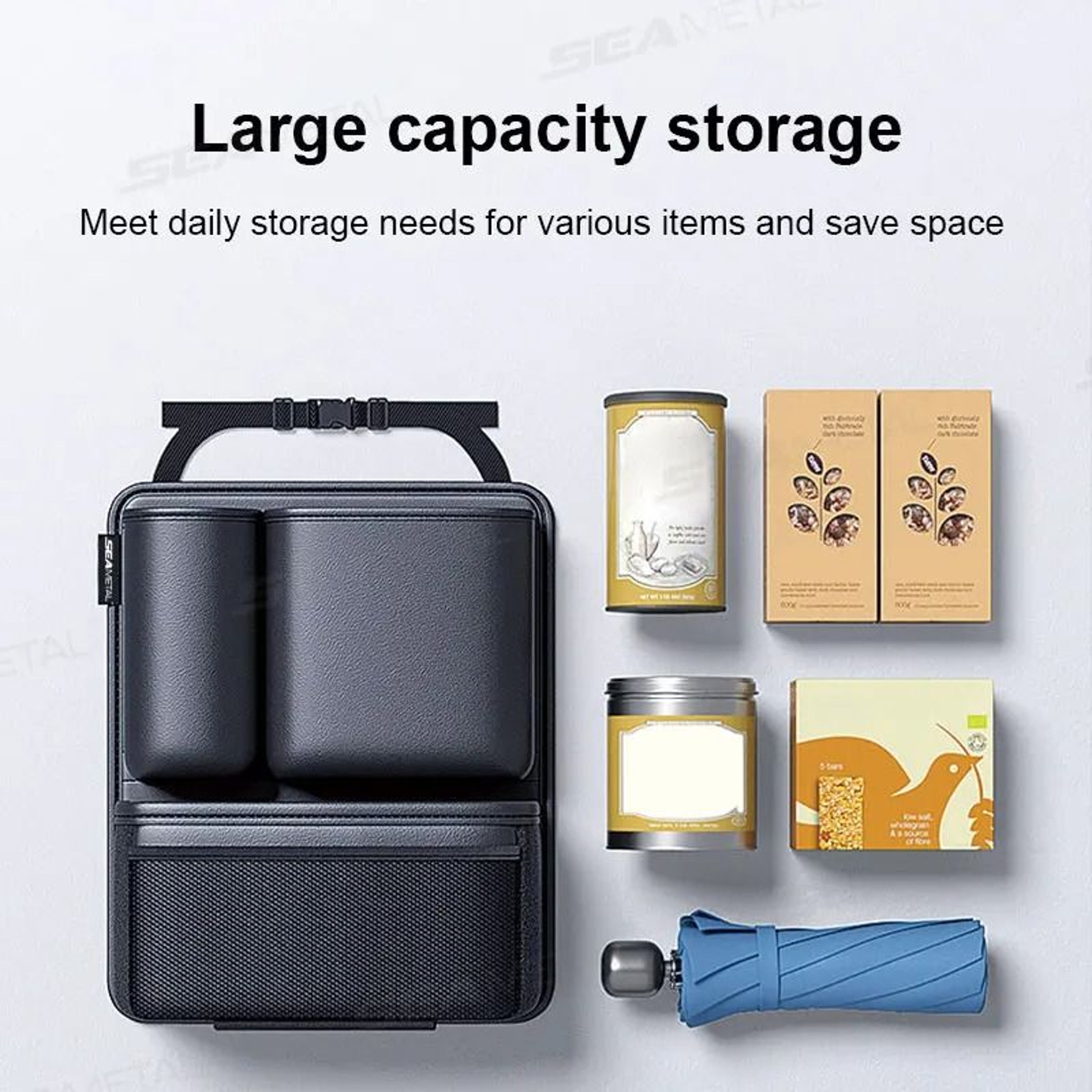 Premium Leatherette Car Trunk Organizer  HighCapacity Hanging Seat Back Storage 1