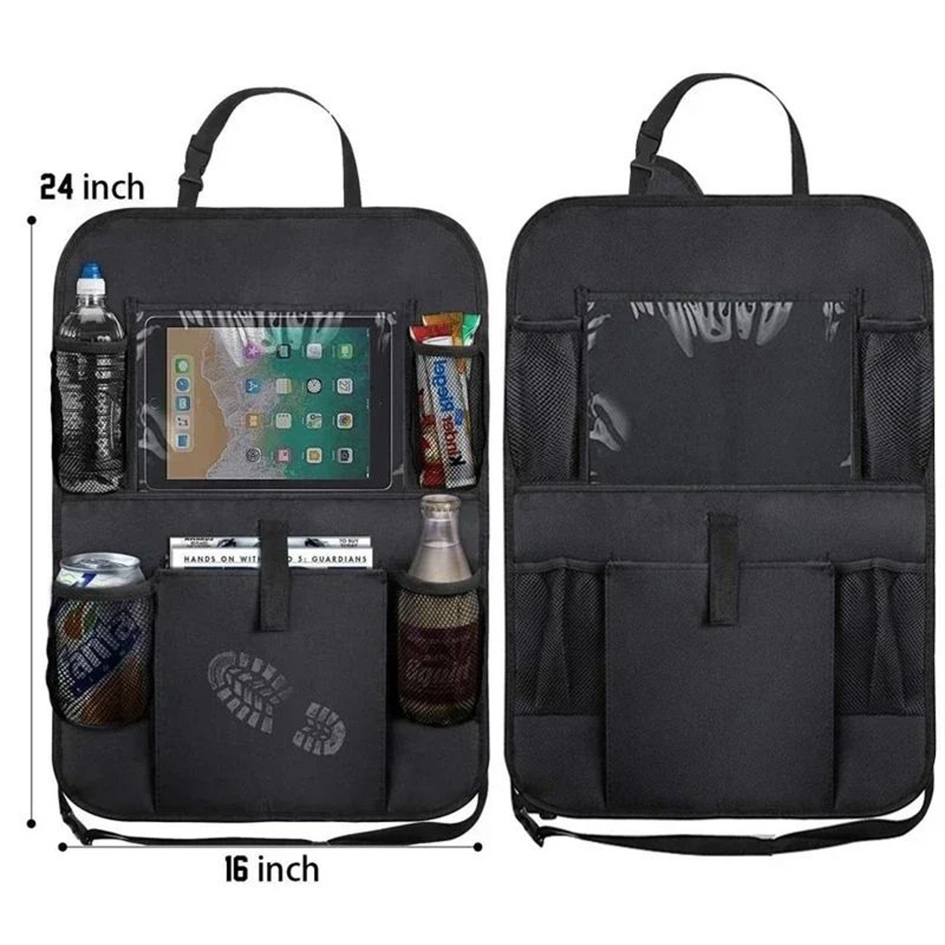 HeavyDuty Backseat Organizer With Tablet Holder  600D Oxford Cloth Seat Protector 7