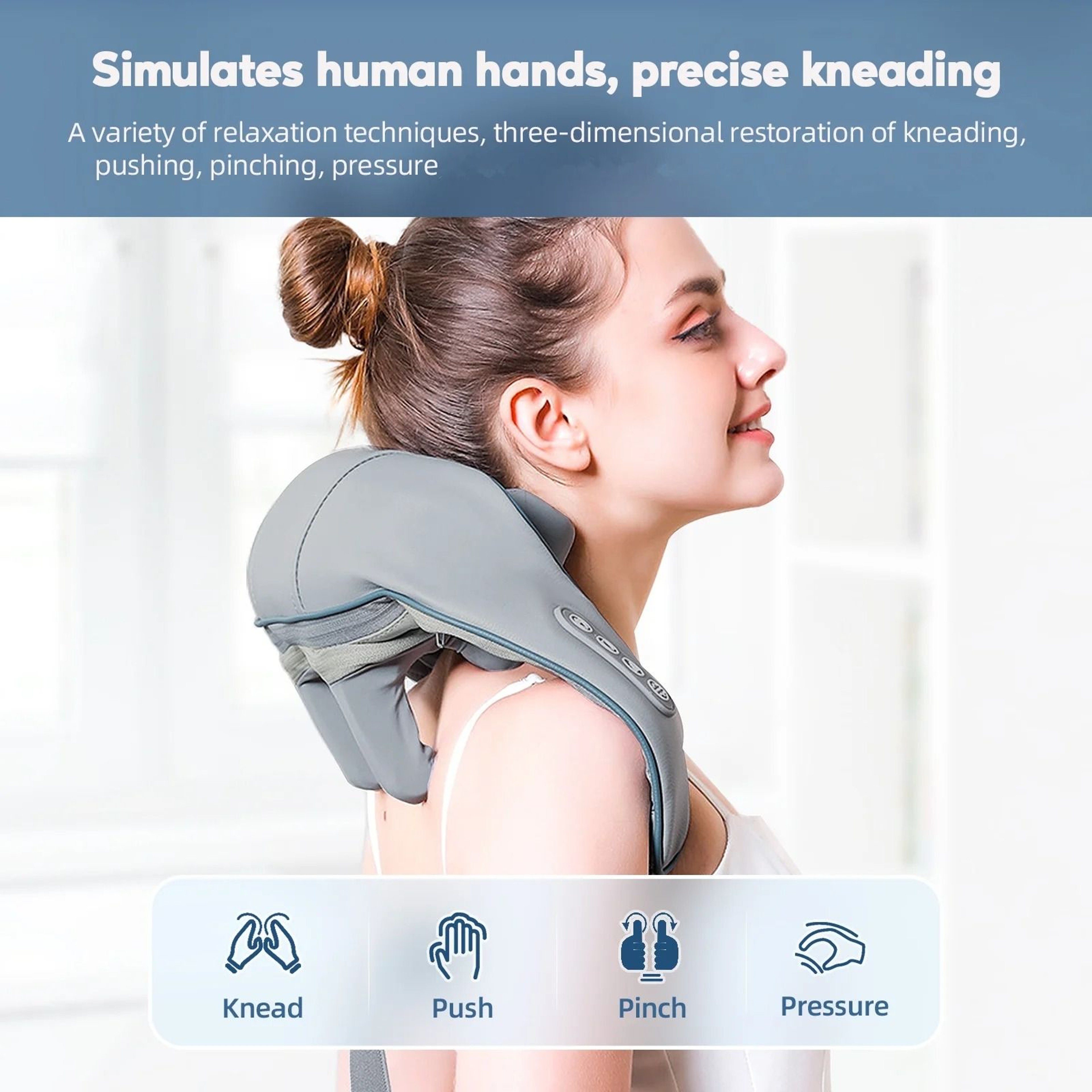 Brushless Motor Neck  Shoulder Massager  Wireless 26W DeepKneading Thermal Massage Shawl 6