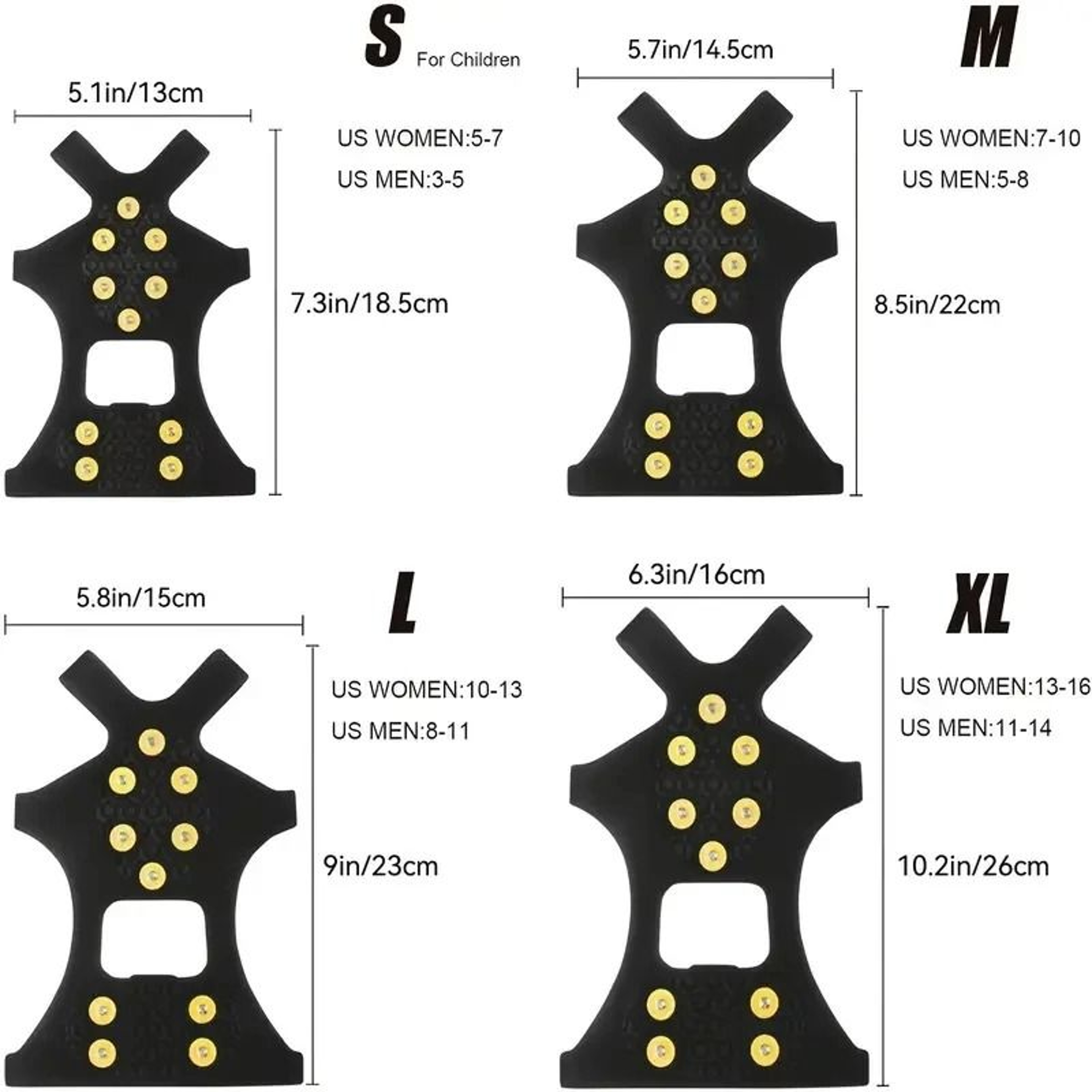 Universal 10Steel Stud Traction Crampons  AntiSlip Snow Grips  Ice Cleats For Boots And Shoes 5