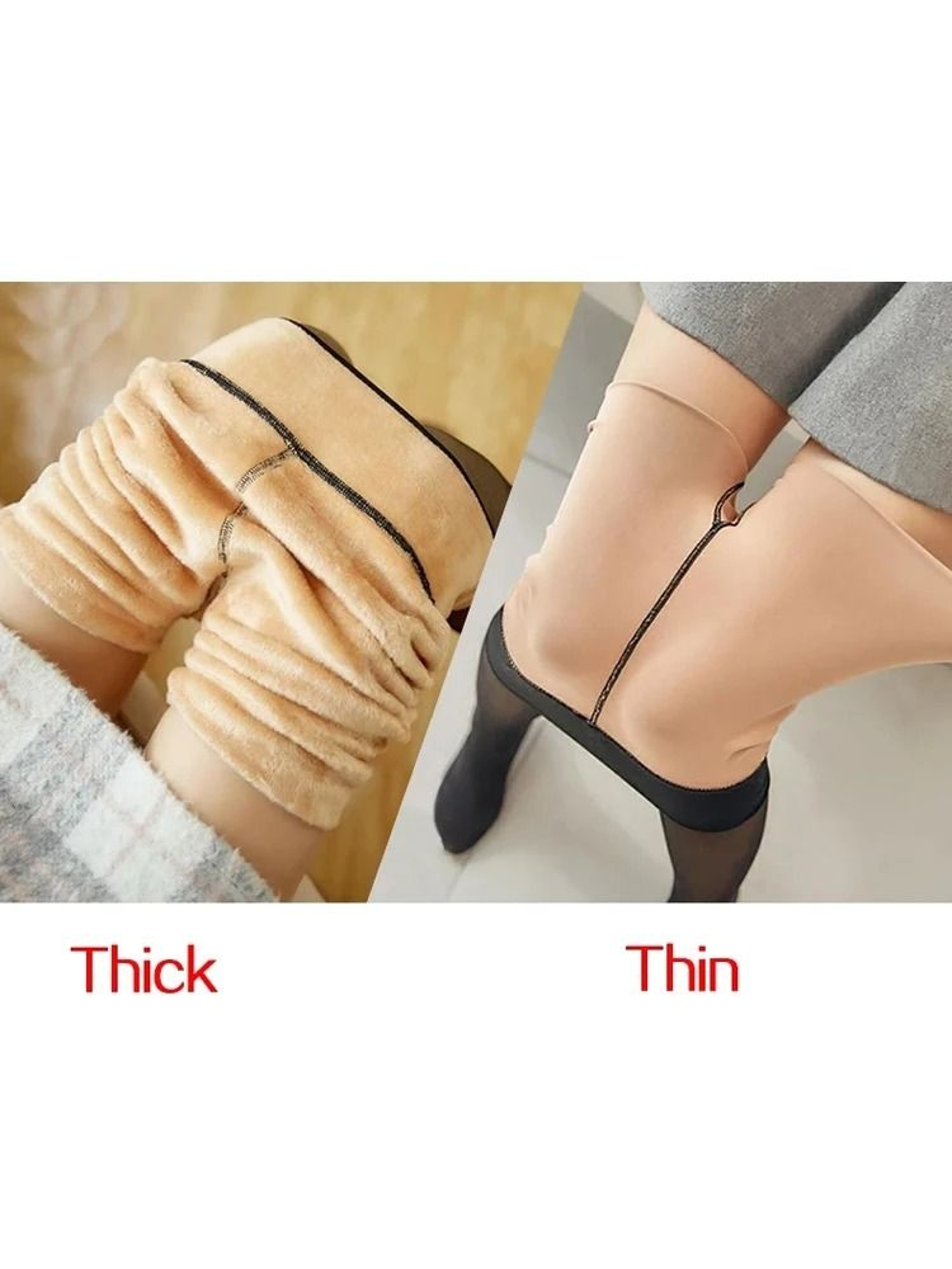 Sexy Translucent Thermal Fleece Leggings  Winter Warm Thick Velvet Stockings For Women 2