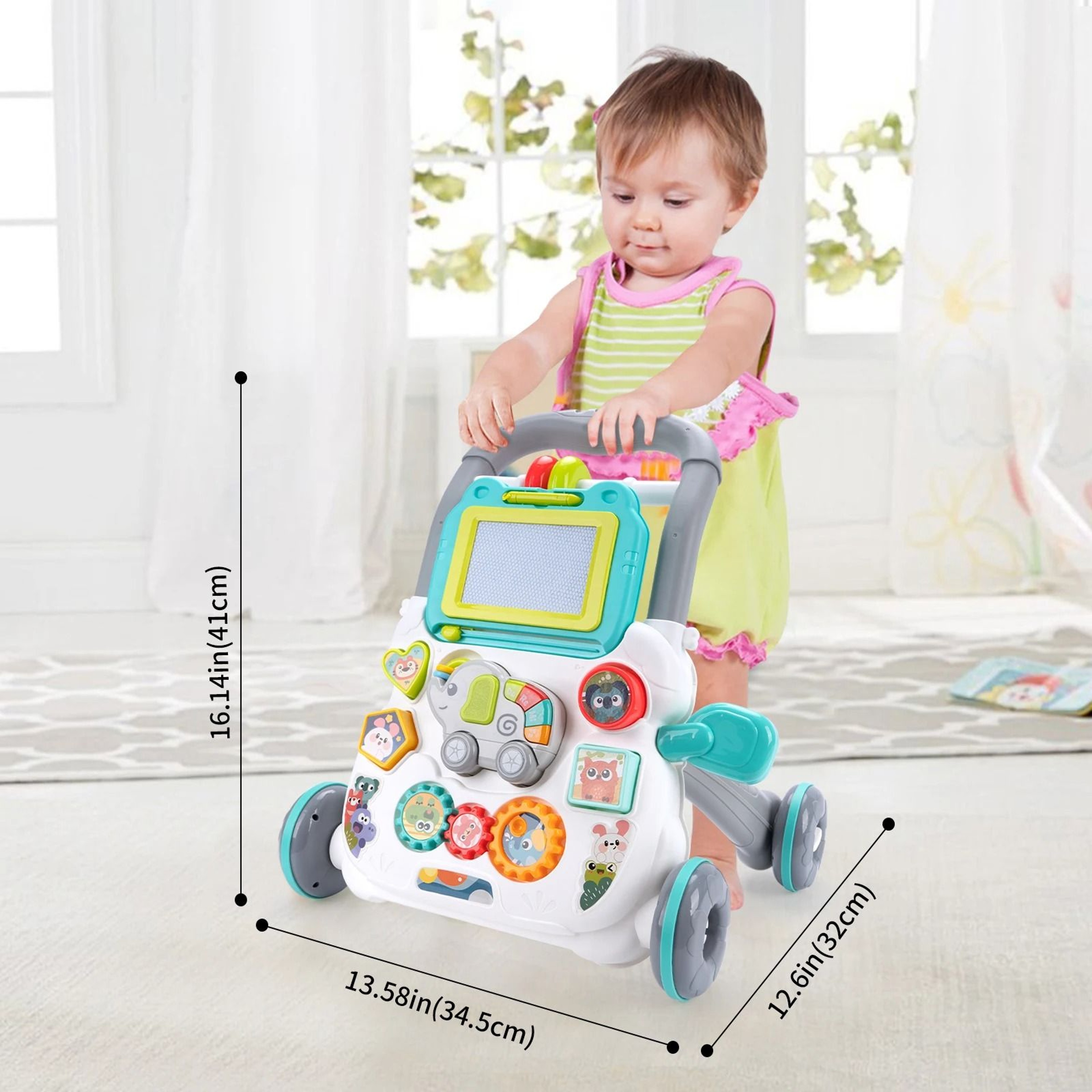Multifunction Baby Activity Walker  Learning Push Toy With Music  Drawing Board 2