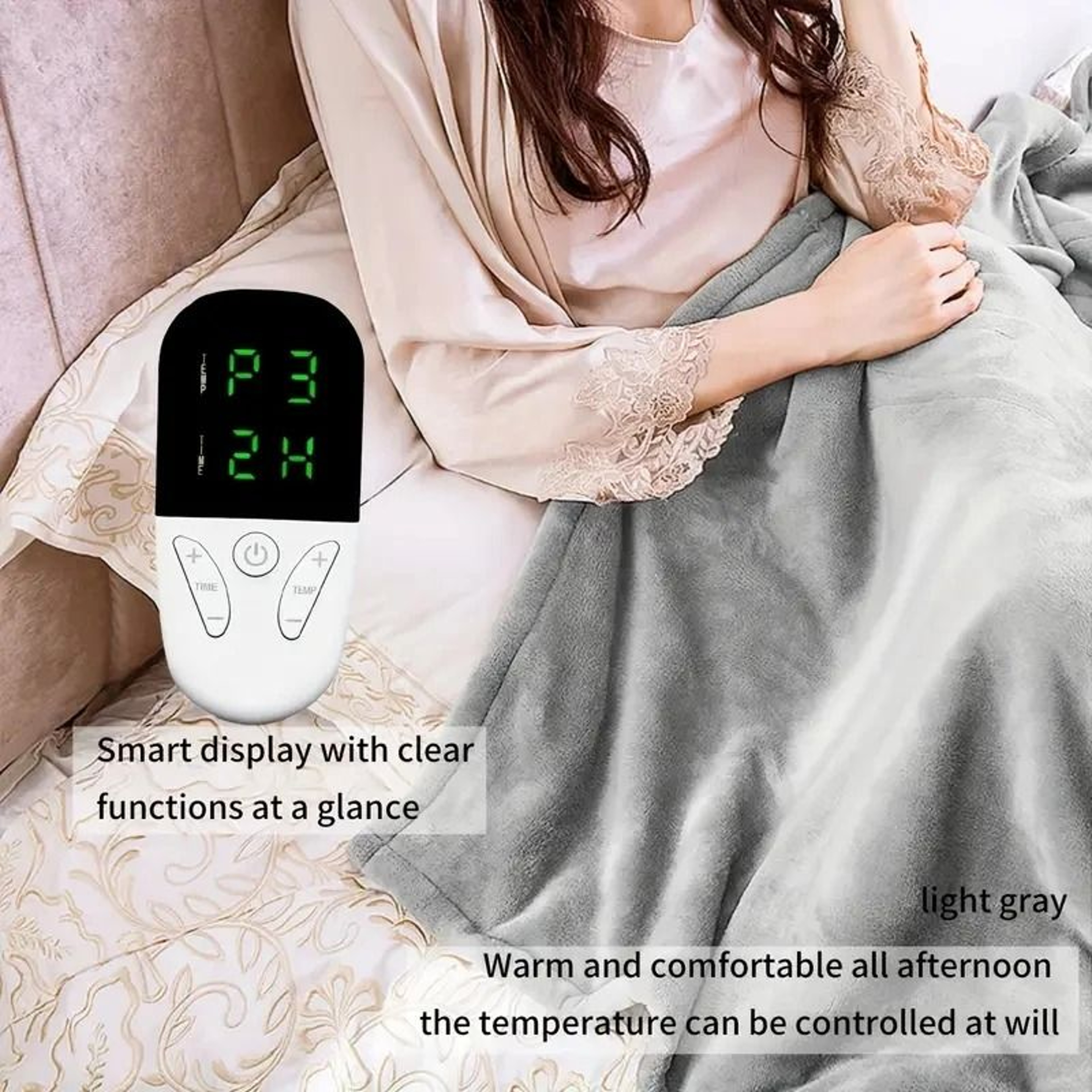 ExtraLarge Soft Heated Throw Blanket  6 Heat Levels  4Hour AutoOff Protection 3