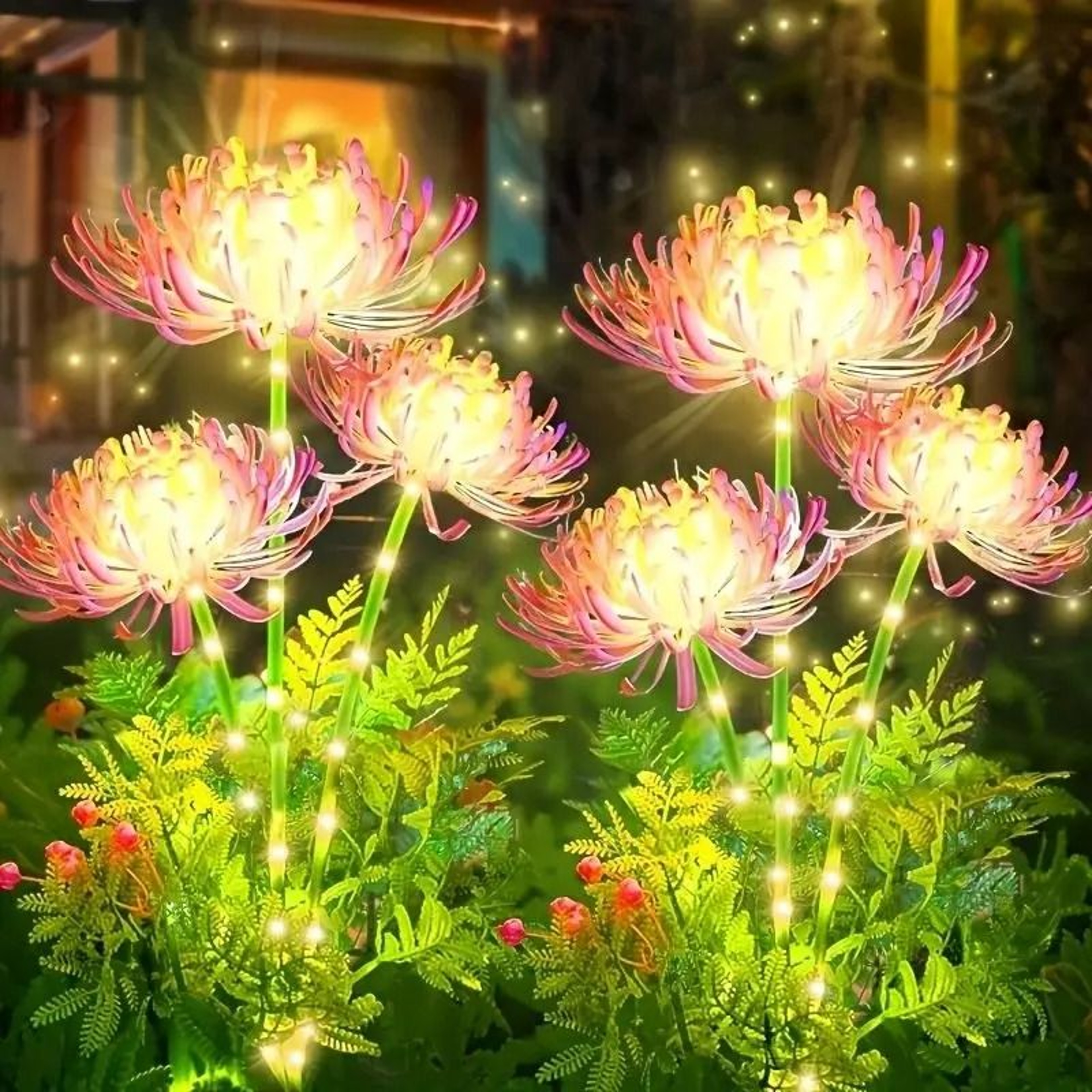 Solar Garden Flower Lights  Outdoor Decorative Floral Shore Lights For Courtyard  Lawn 0