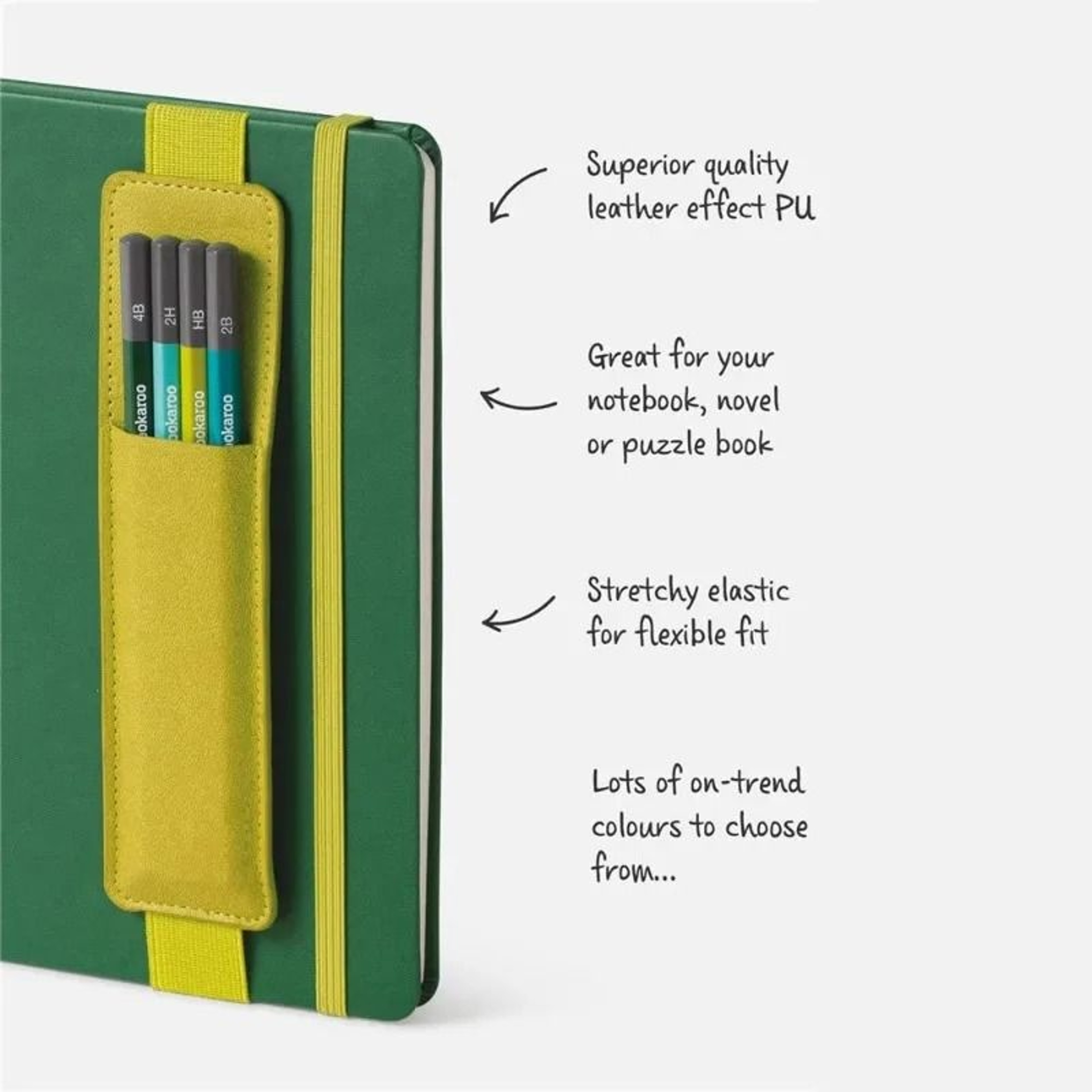 PU Leather Elastic Notebook Pen Sleeve  Stylish Single  Double Pen Holder 5