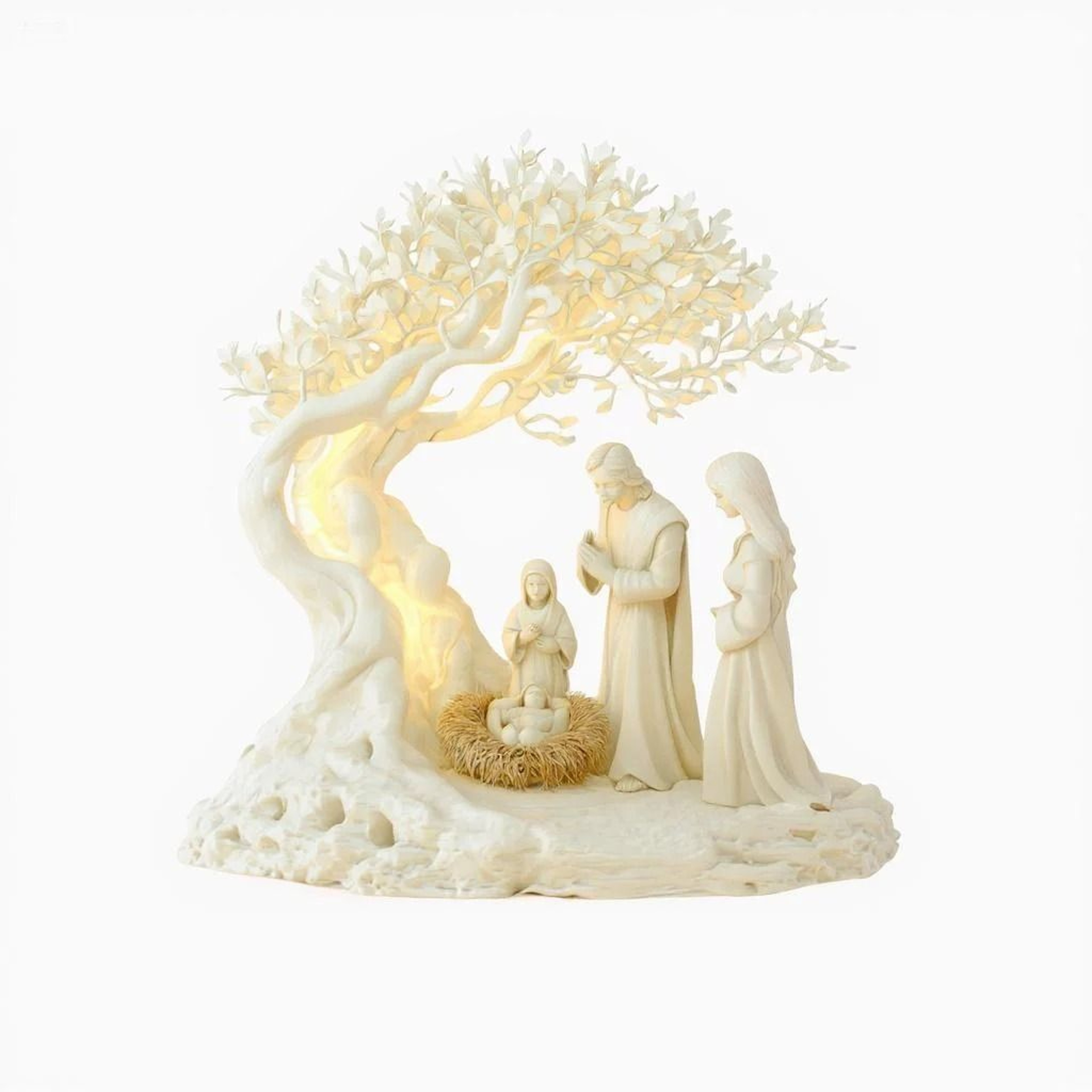 Prayer Under Moonlight Tree Decoration  Religious  Cultural Inspired Desktop Artwork 1