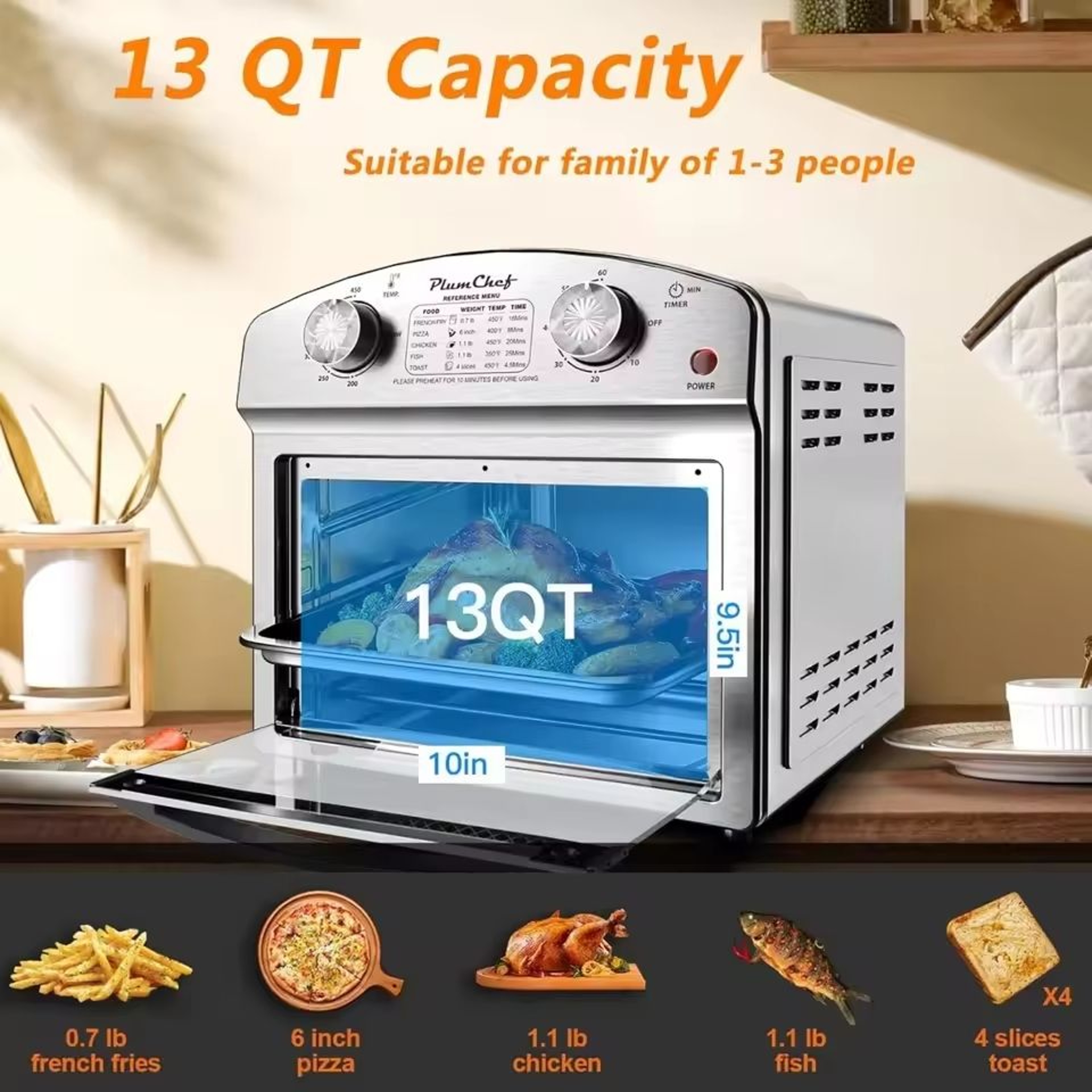 13QT Multifunctional Air Fryer Convection Oven  Large Capacity Digital Toaster Oven 1