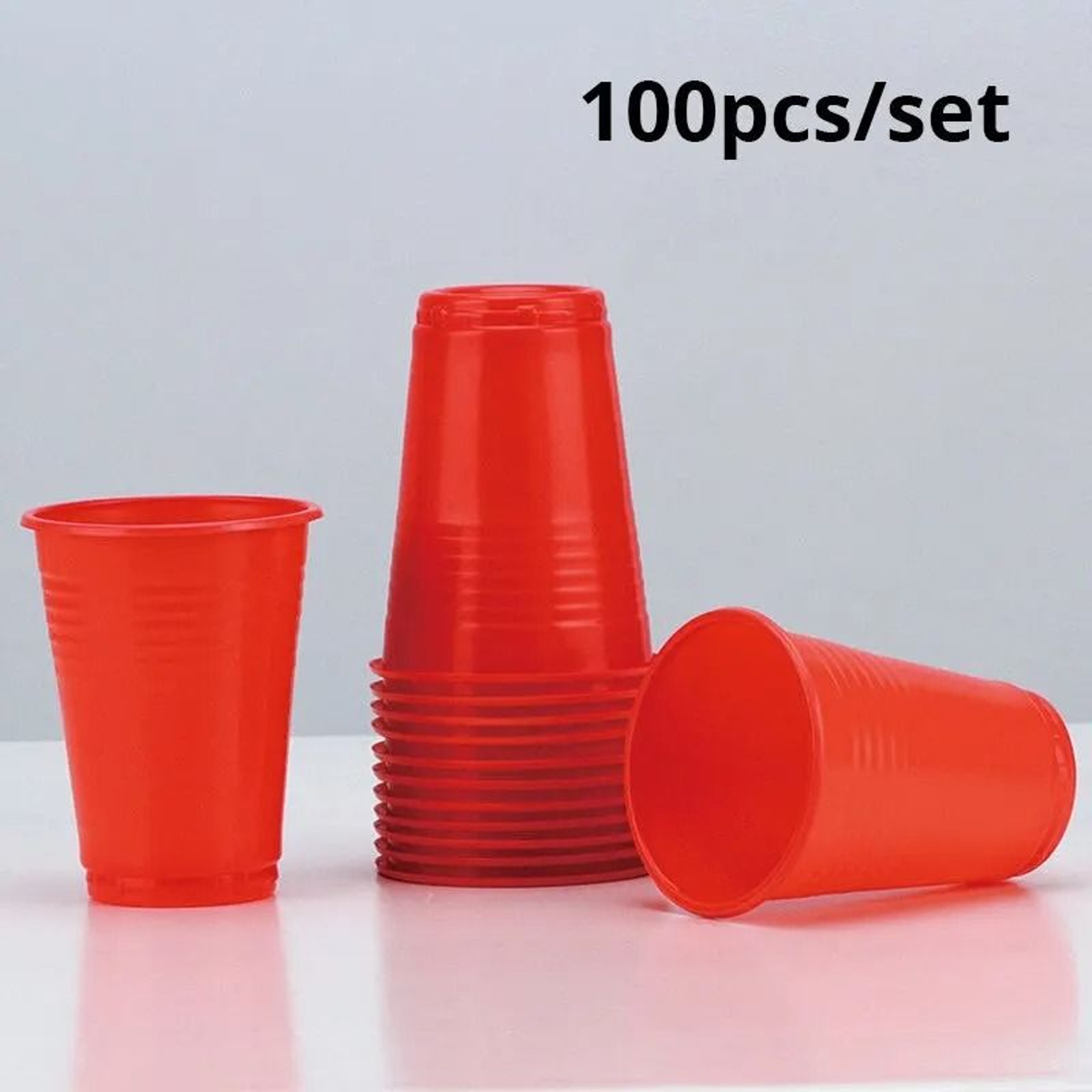 100Piece Colored Disposable Plastic Cup Set  Durable 220ml Party Supplies 7