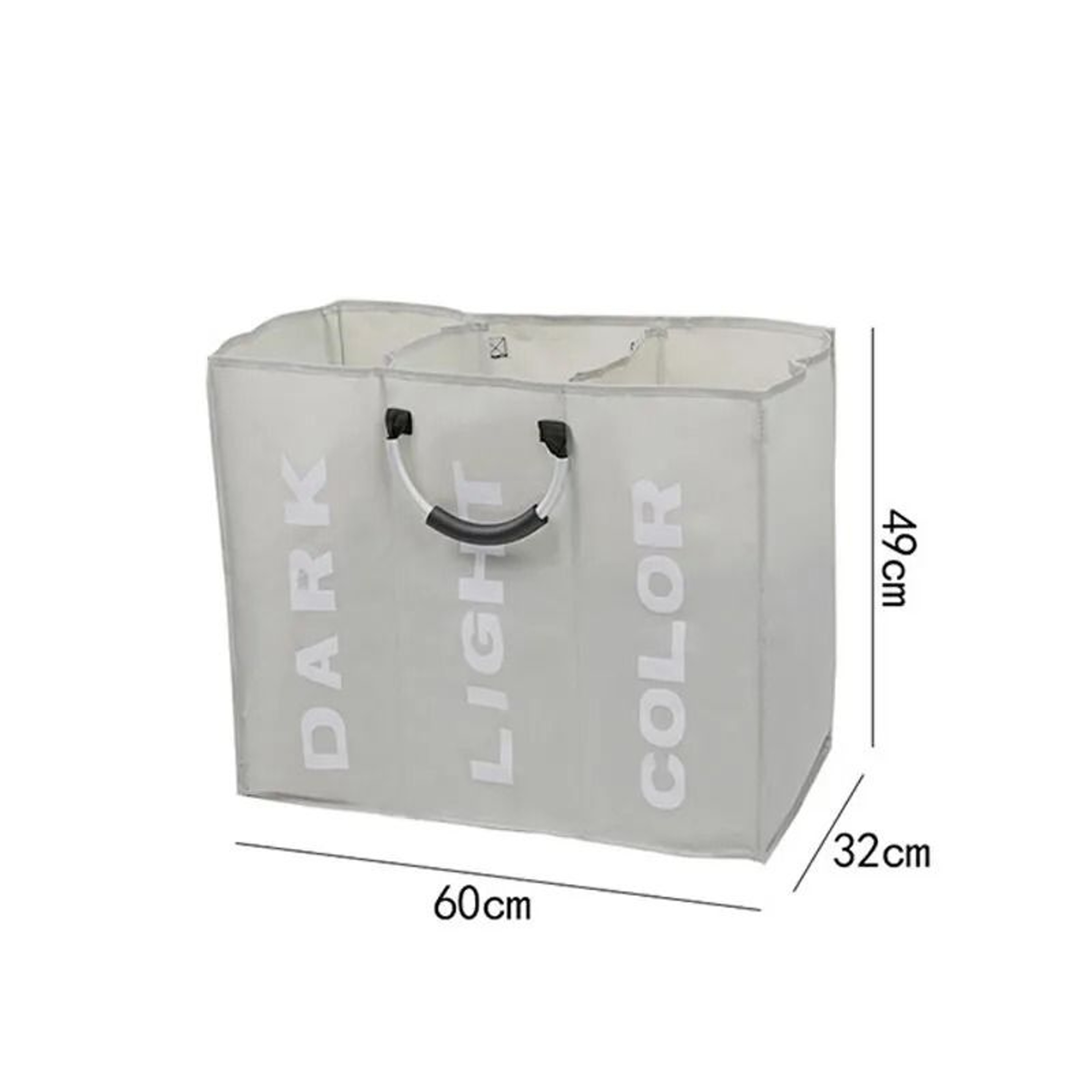 3Grid Foldable Laundry Basket  Durable Triple Compartment Dirty Clothes Hamper 5