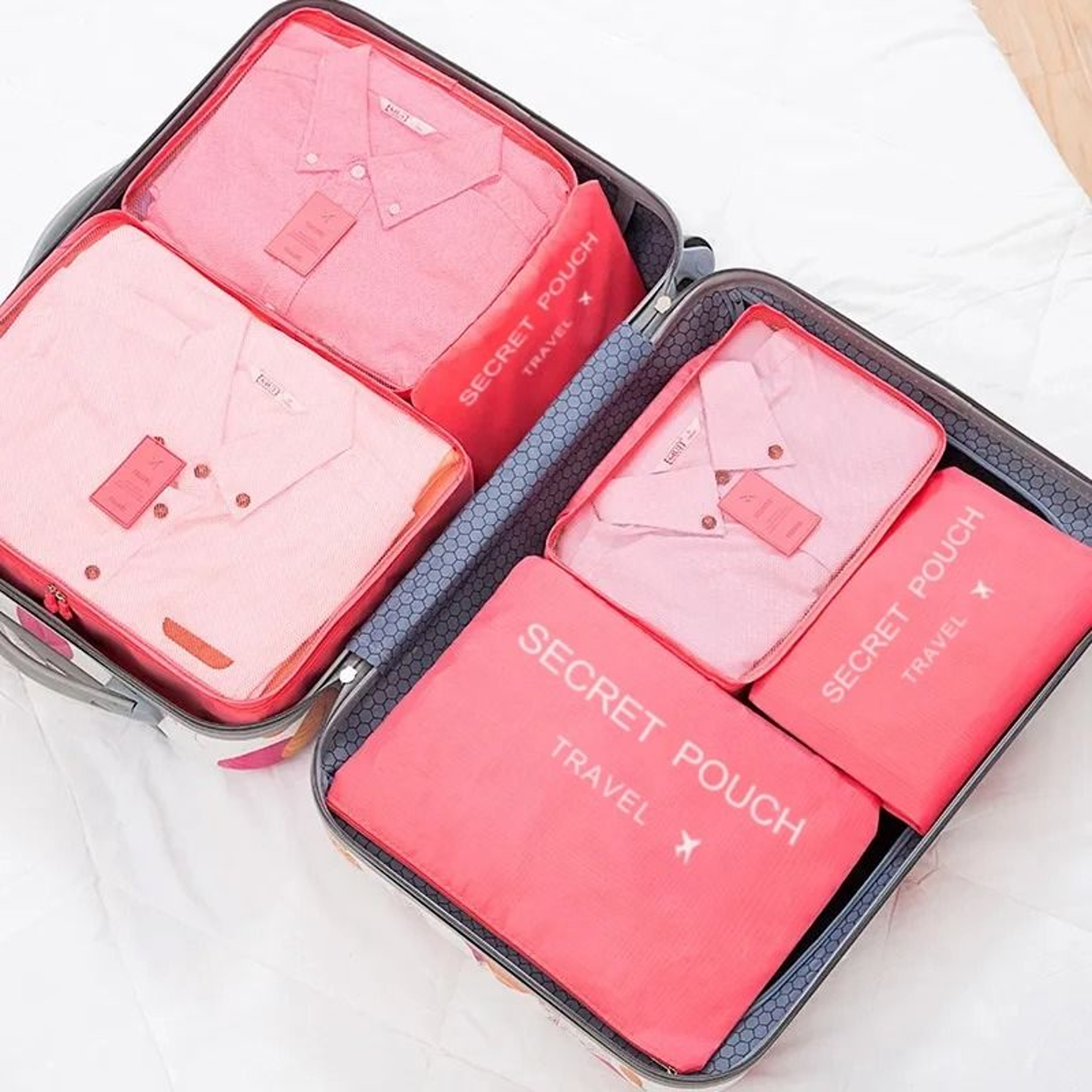 6Piece Travel Storage Bag Set  Large Capacity Luggage  Clothes Organizer 6