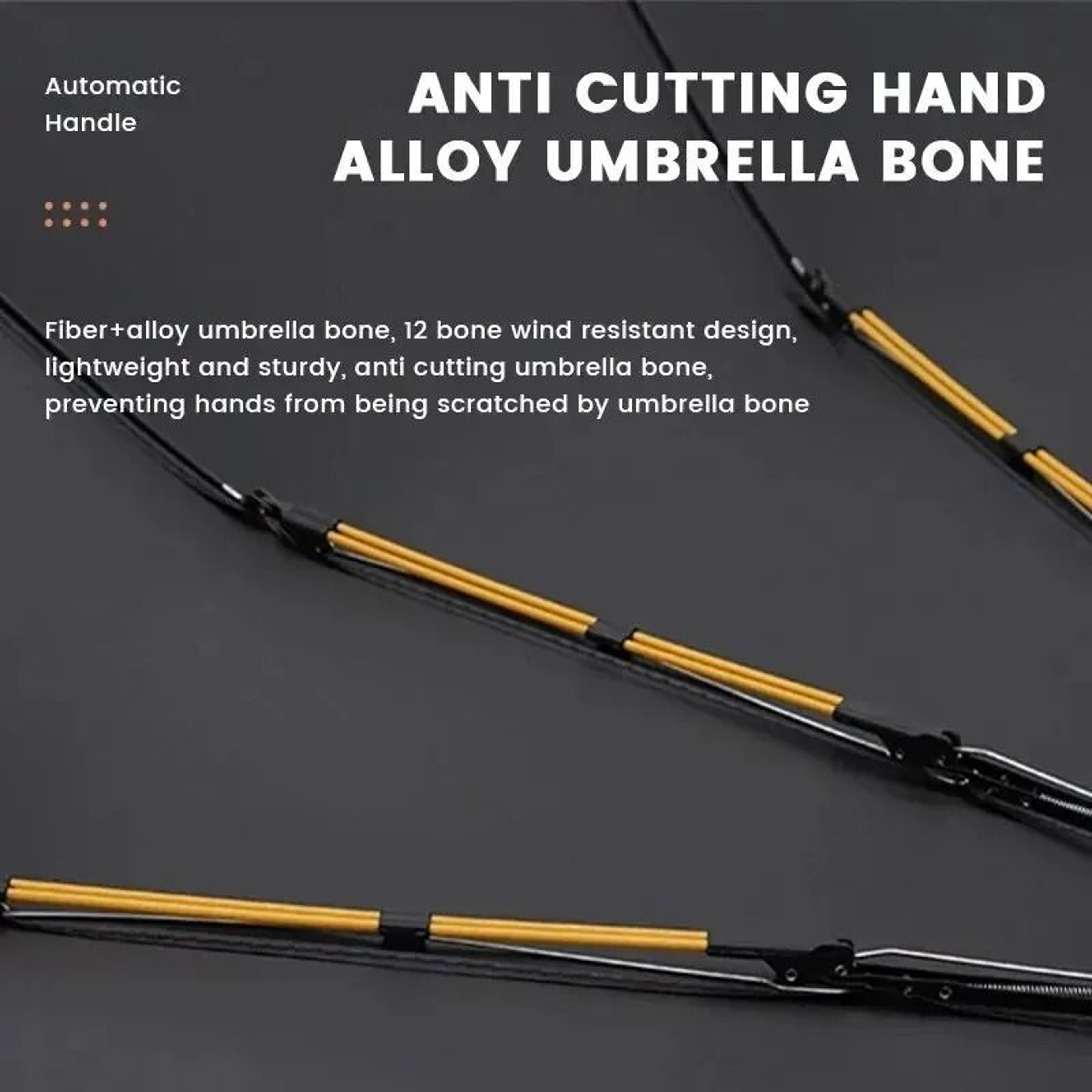 12Bone Fully Automatic HeavyDuty Umbrella  UV Resistant  Windproof Folding Design 2