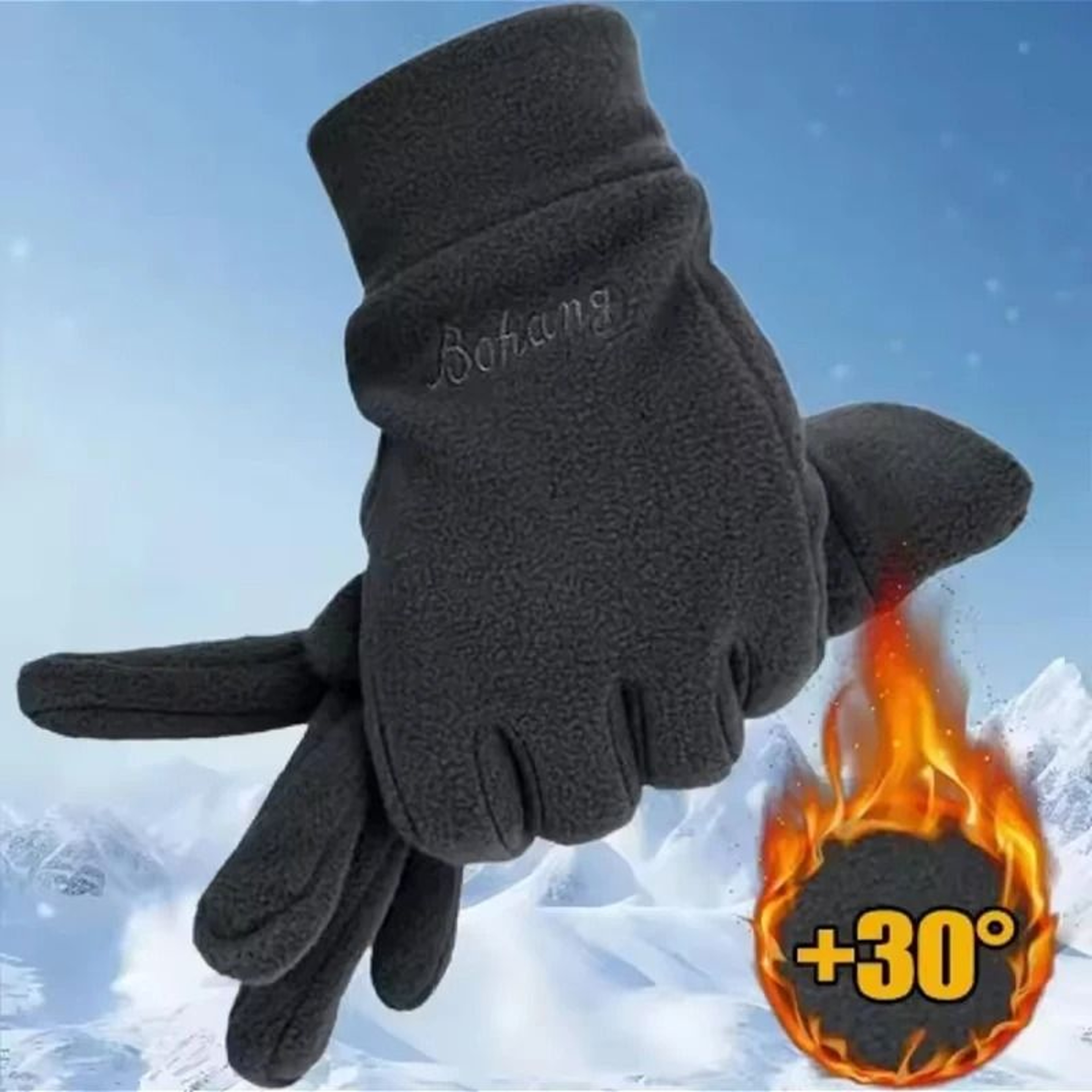 Mens  Womens Thicken Thermal Winter Gloves  Windproof Fleece Skiing  Cycling Mittens 2